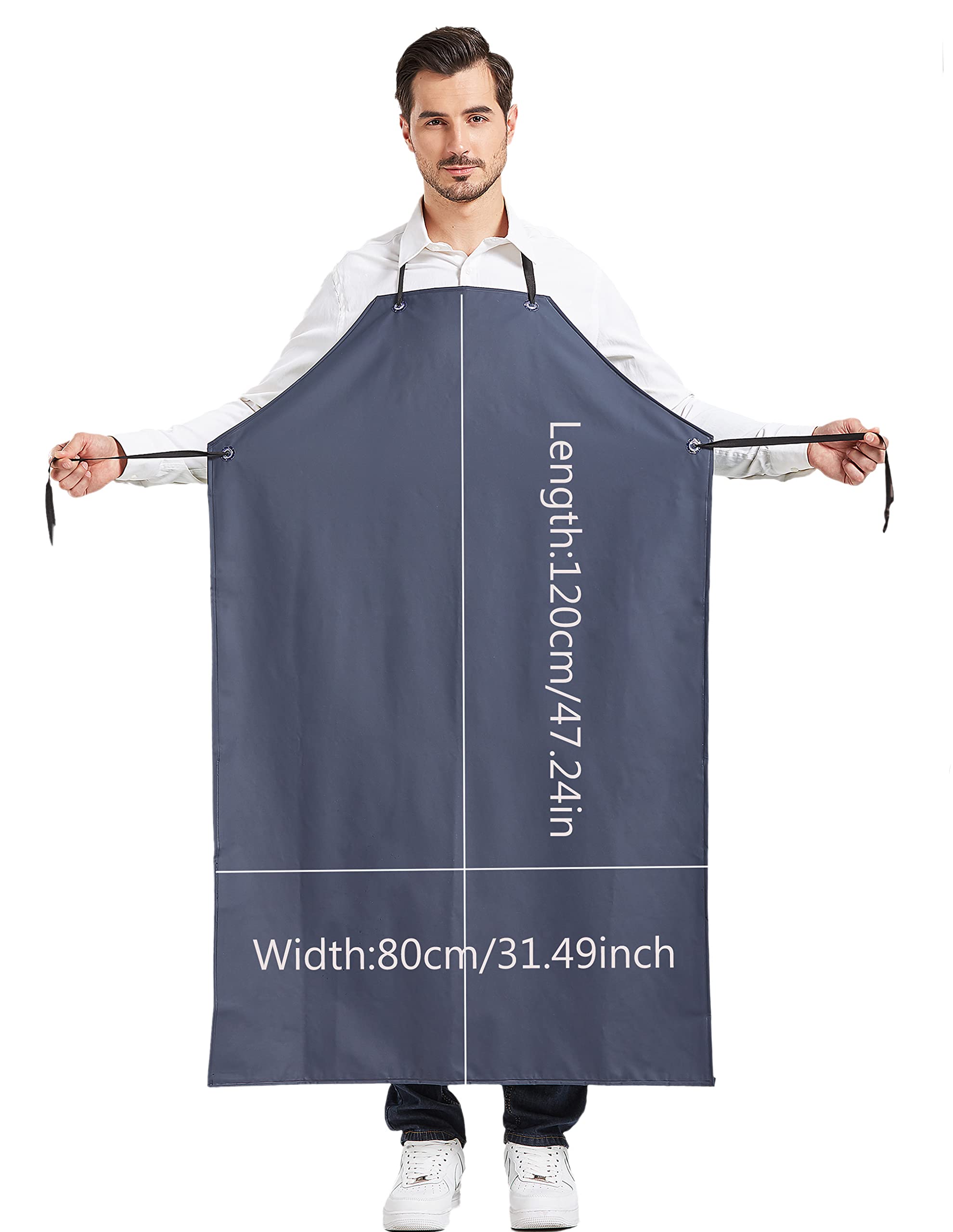 Nanxson Grembiule impermeabile in PVC con coulisse regolabile sul collo e cintura in vita Grembiule resistente alle sostanze chimiche per la pulizia e il giardinaggio