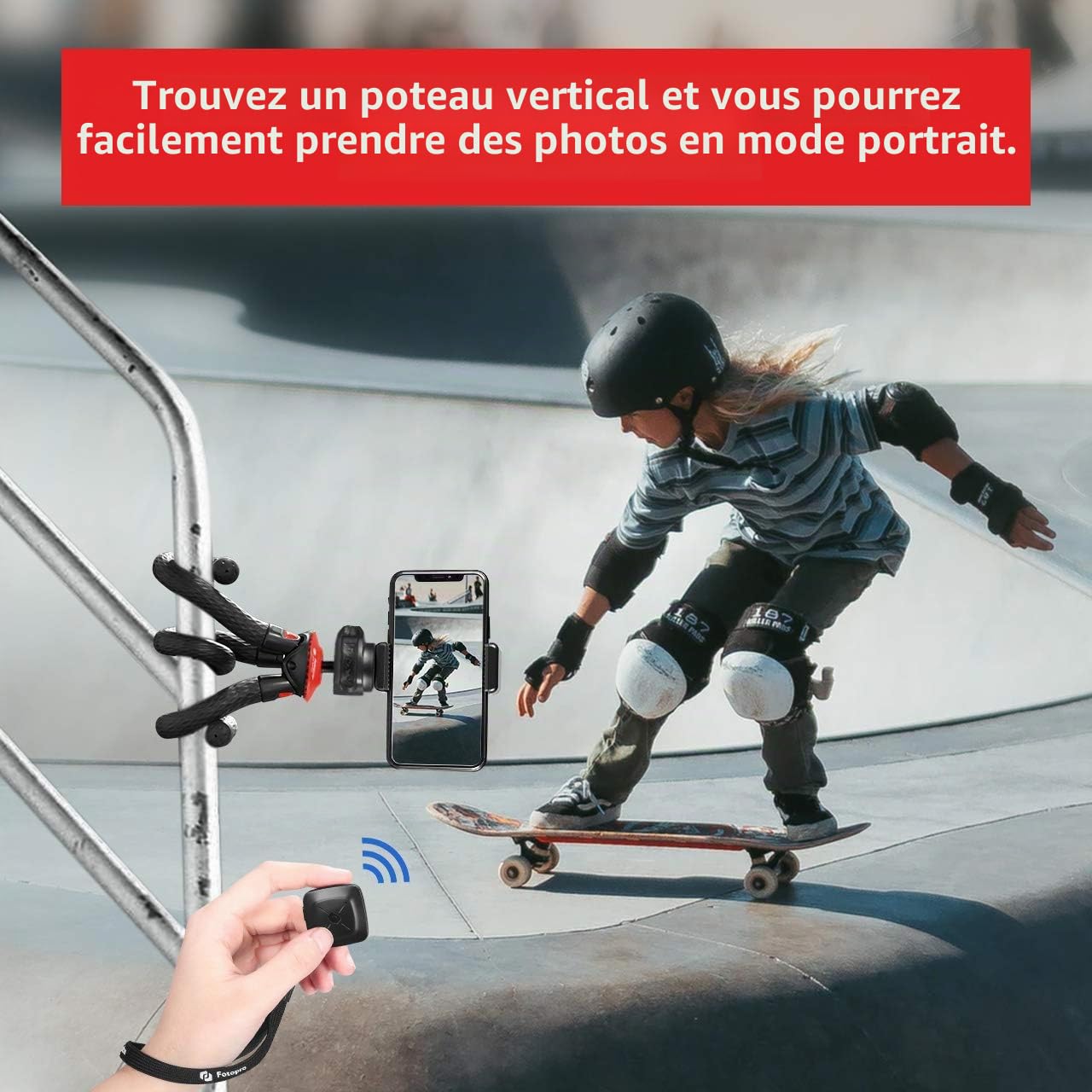 Fotopro UFO2 Mini Trépied Flexible Smartphone Pieds Enroulables 0.20kg Charge 1.2kg