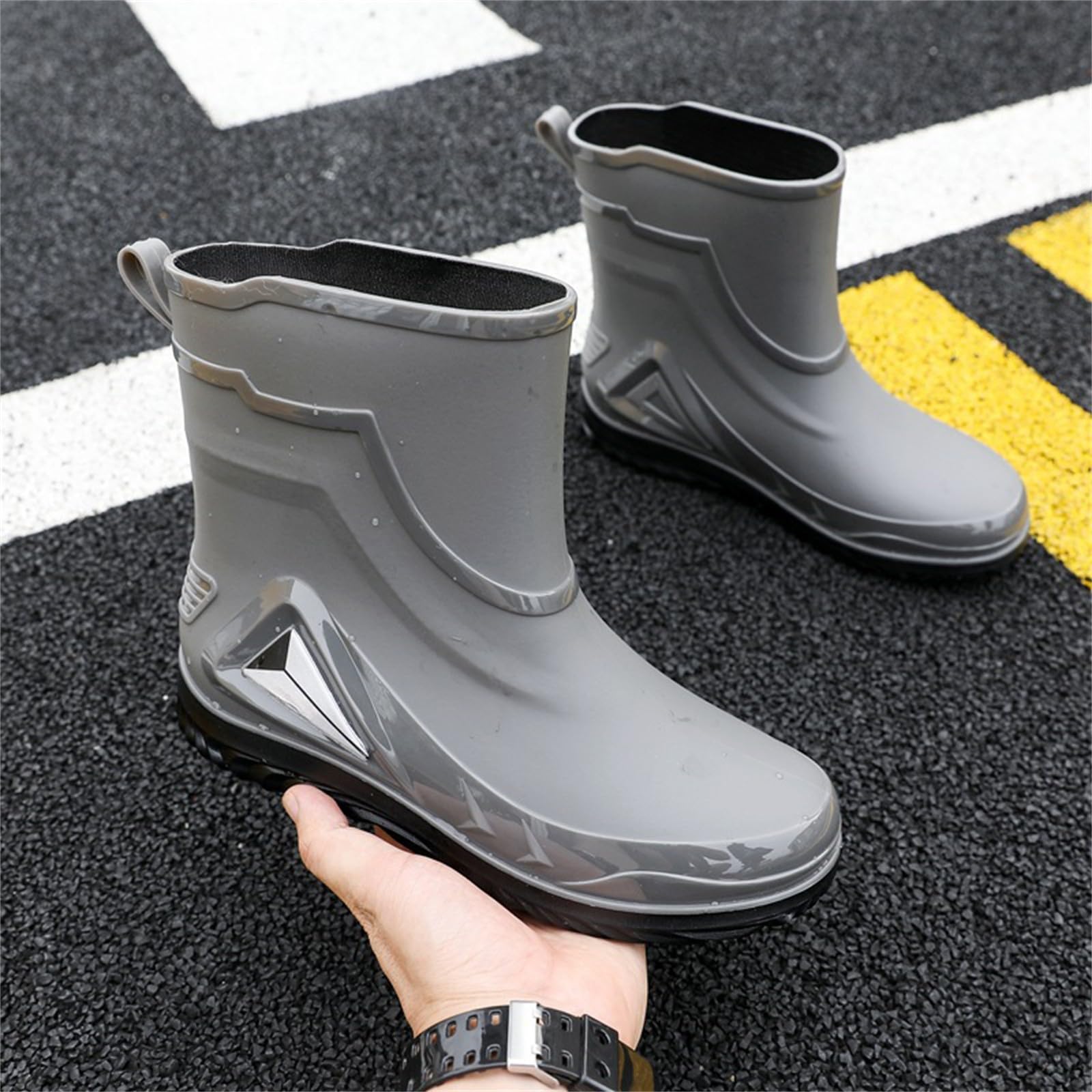 Botas de goma para hombre, impermeables, botas de lluvia, botas de lluvia, botas de lluvia, botas de goma, antideslizantes, botas de jardín, botas de goma, botines de tobillo, botas de lluvia, botas