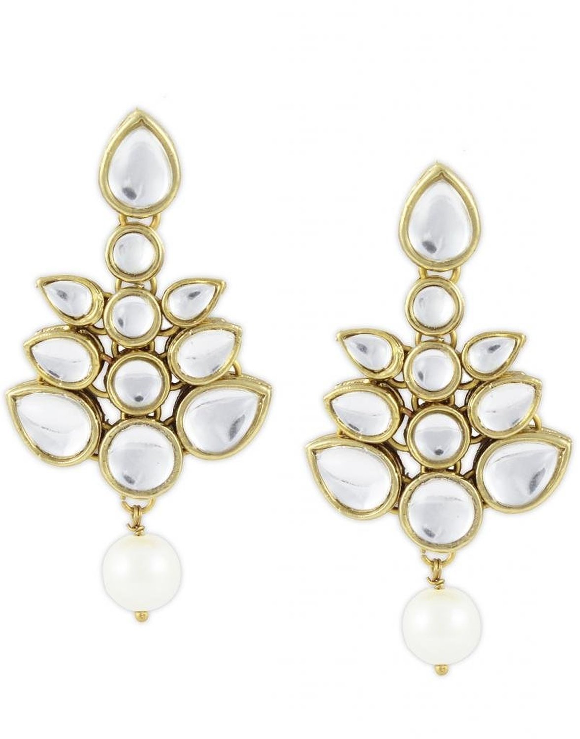 karatcart White Ethnic Kundan Non-Precious Metal Earrings for Women (B00MPRQQ5Y) Amazon Price History, Amazon Price Tracker