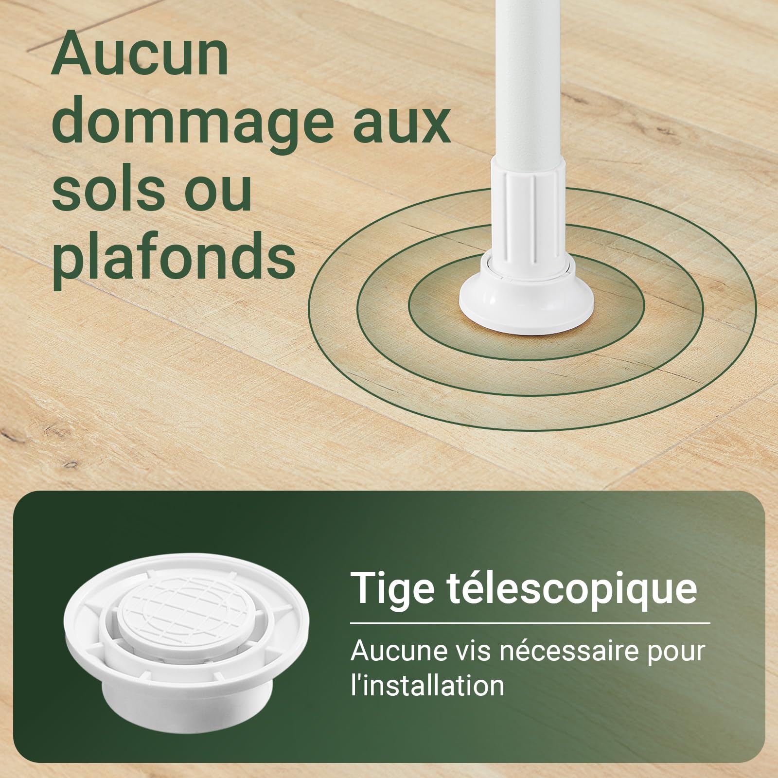 SoBuy Portant à vêtements télescopique solide - Penderie ouverte réglable avec tringles, Porte manteau pour chambre/dressing, Blanc KLS03-II-W