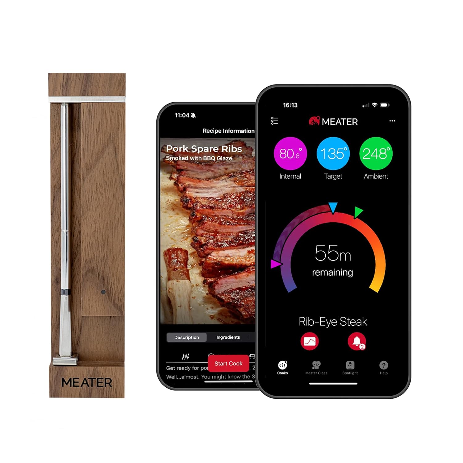 MEATER Pro: Smart Bluetooth Wireless Meat Thermometer Digital | 1000°F Heat Resistance | Long Range | Certified Accuracy | BBQ, Oven, Grill, Smoker, Air Fryer, Deep Fryer MEATER Pro: Smart Bluetooth Wireless Meat Thermometer Digital | 1000°F Heat Resistance | Long Range | Certified Accuracy | BBQ, Oven, Grill, Smoker, Air Fryer, Deep Fryer