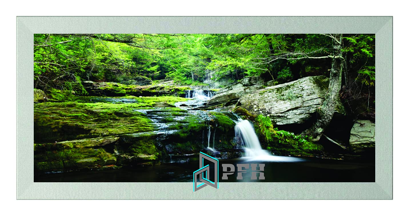 Hosuer Silver Premium Wood Photo Frames Wall Hanging Picture Frame Poster Frame Acrylic Glass 80Cm X 40Cm