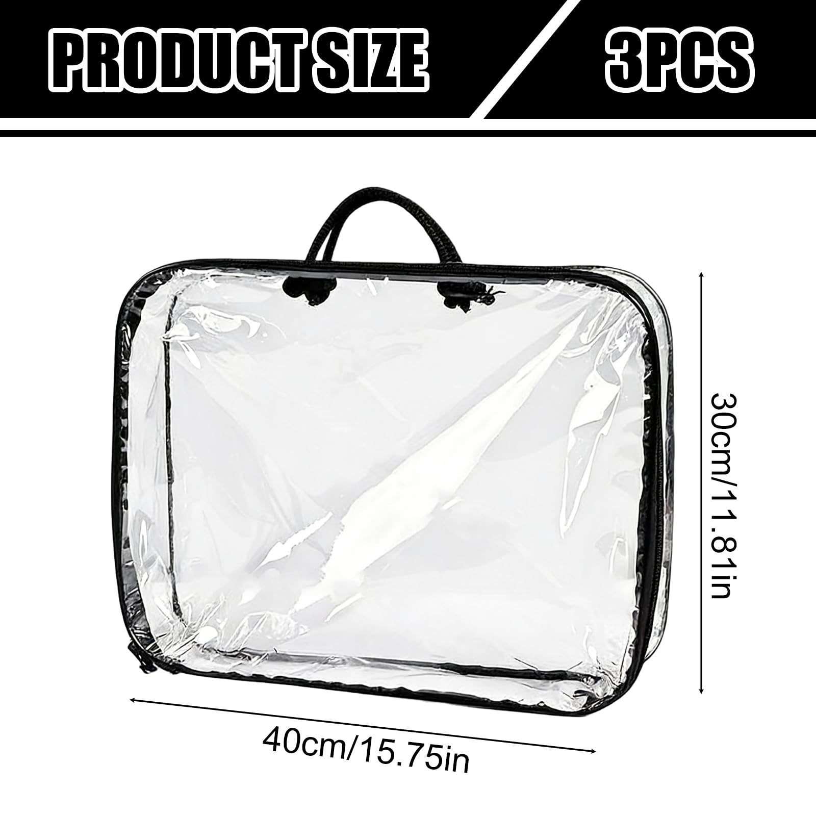 10 pezzi di borsa portaoggetti per giocattoli, borsa portaoggetti in PVC trasparente 40×30×10 cm, borsa portaoggetti trasparente per giocattoli, borsa portaoggetti per giocattoli con cerniera per bloc