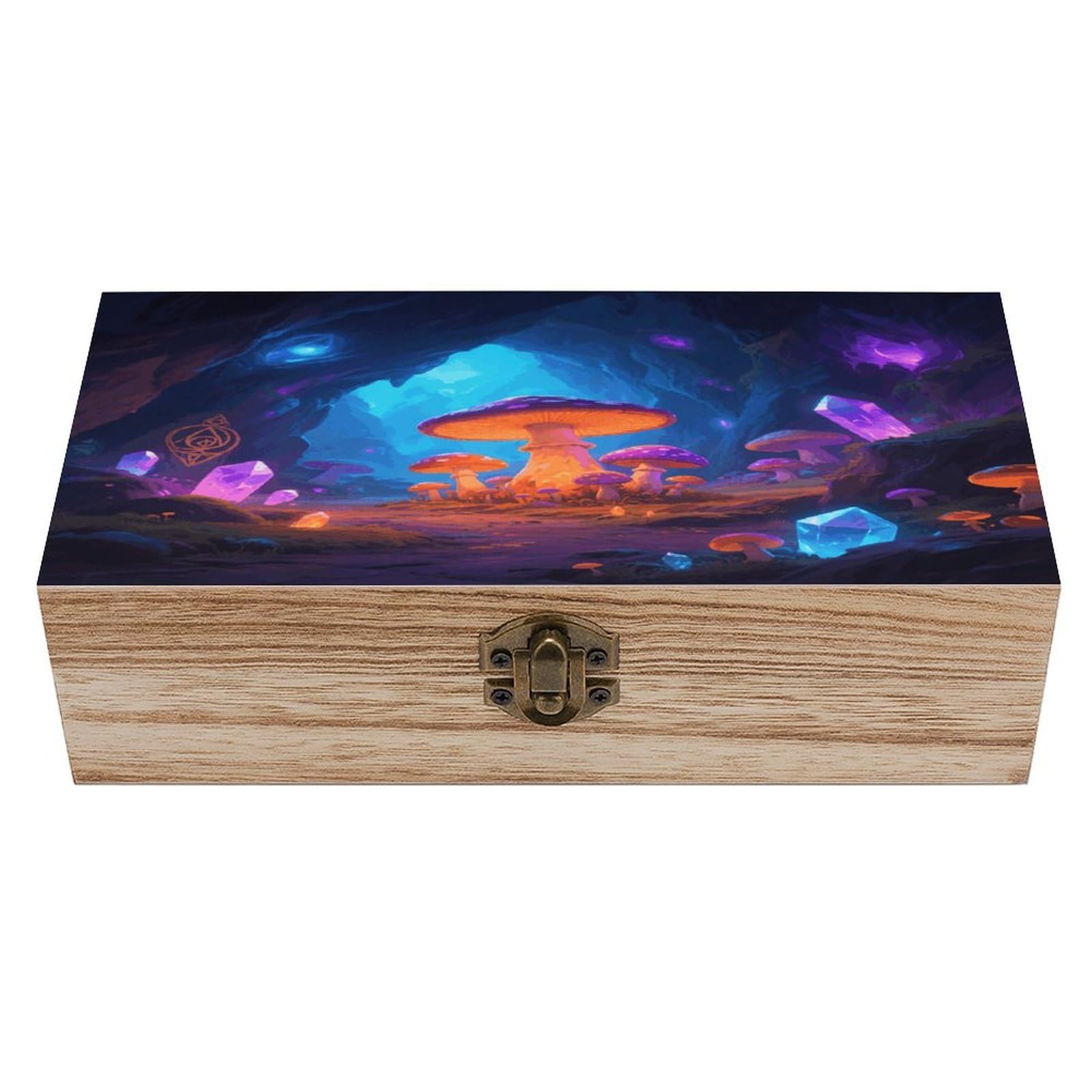 VstaDank Mushroom Wooden Storage Box Vintage Wood Box with Lid Large Wooden Jewelry Boxes DIY Wood Gift Boxes Exquisite Jewelry Case Art Stash Keepsake Storage Case