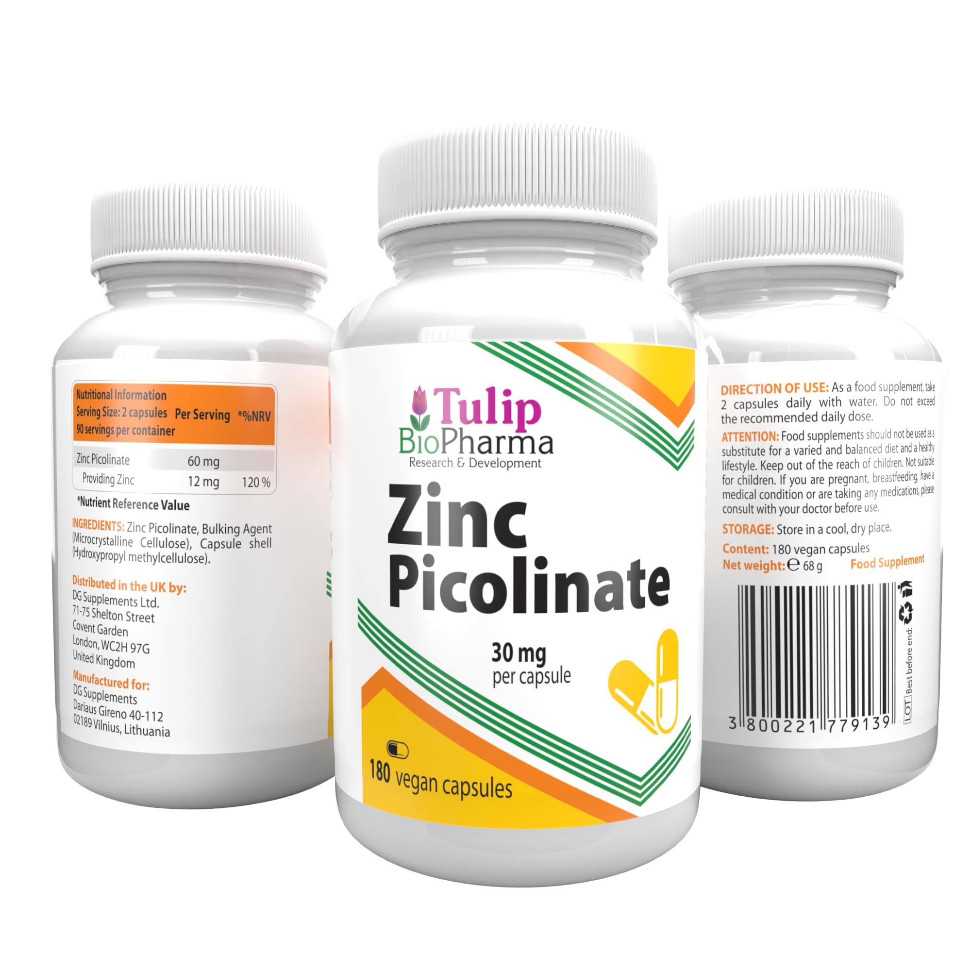 Zink Picolinat 30mg 180 Vegane Kapseln, Laborgeprüft, Hochdosiert