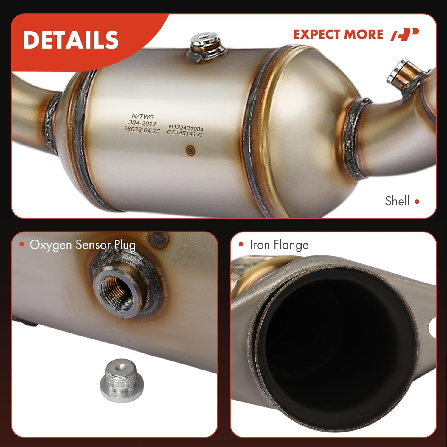 A-Premium Right Catalytic Converter Kit Direct-Fit Compatible with Ford Expedition 2018-2023 & Lincoln Navigator 2018-2023