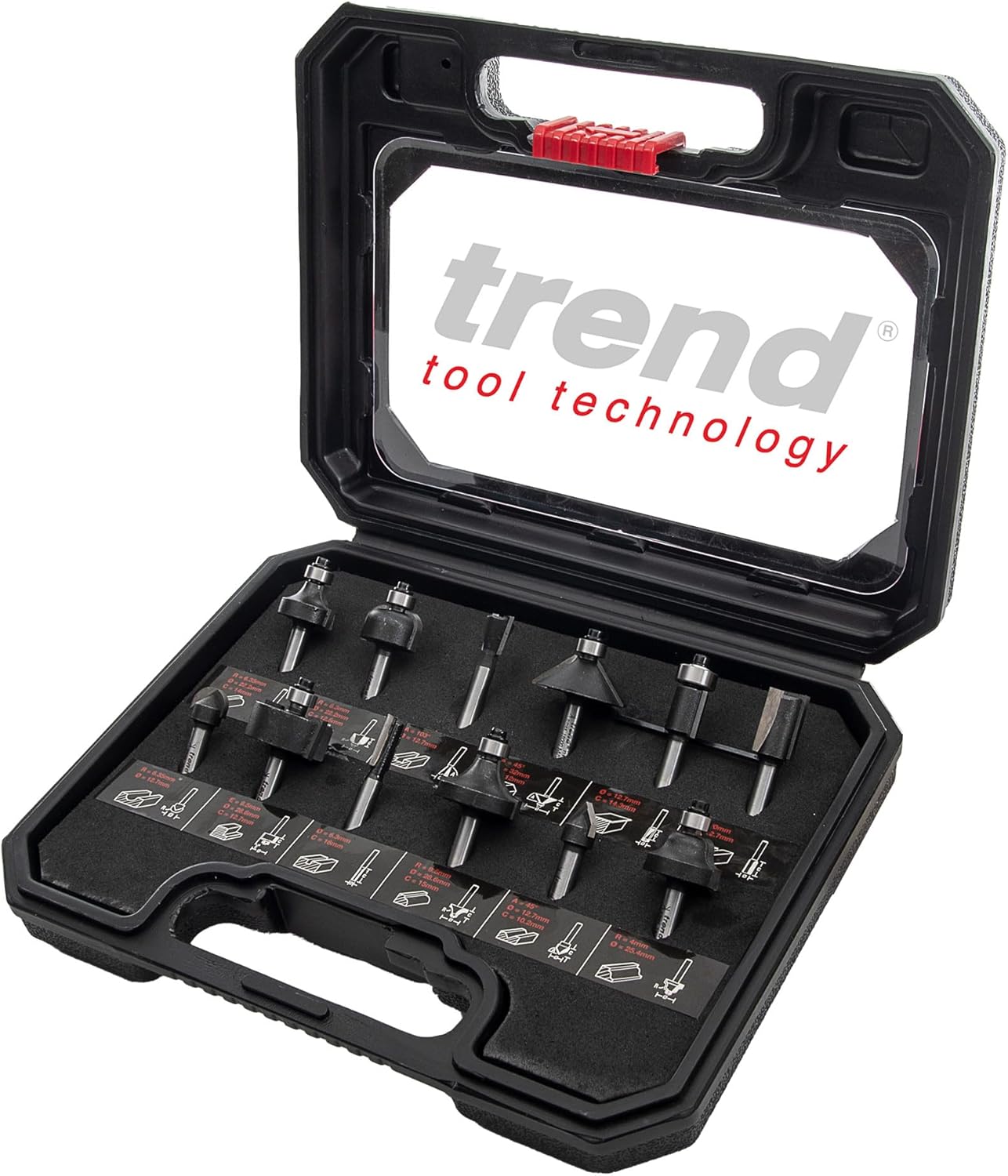 Trend 24 Piece Router Bit Starter Set, 1/4 Inch Shank, Tungsten Carbide Tipped, Storage Case Included, SET/SS24X1/4TC