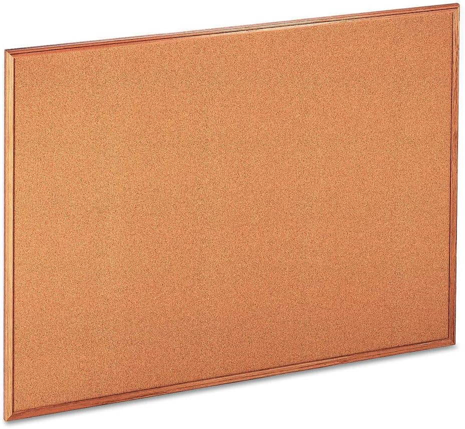 Cork Bulletin Board, 48 x 36, Natural, Oak Frame