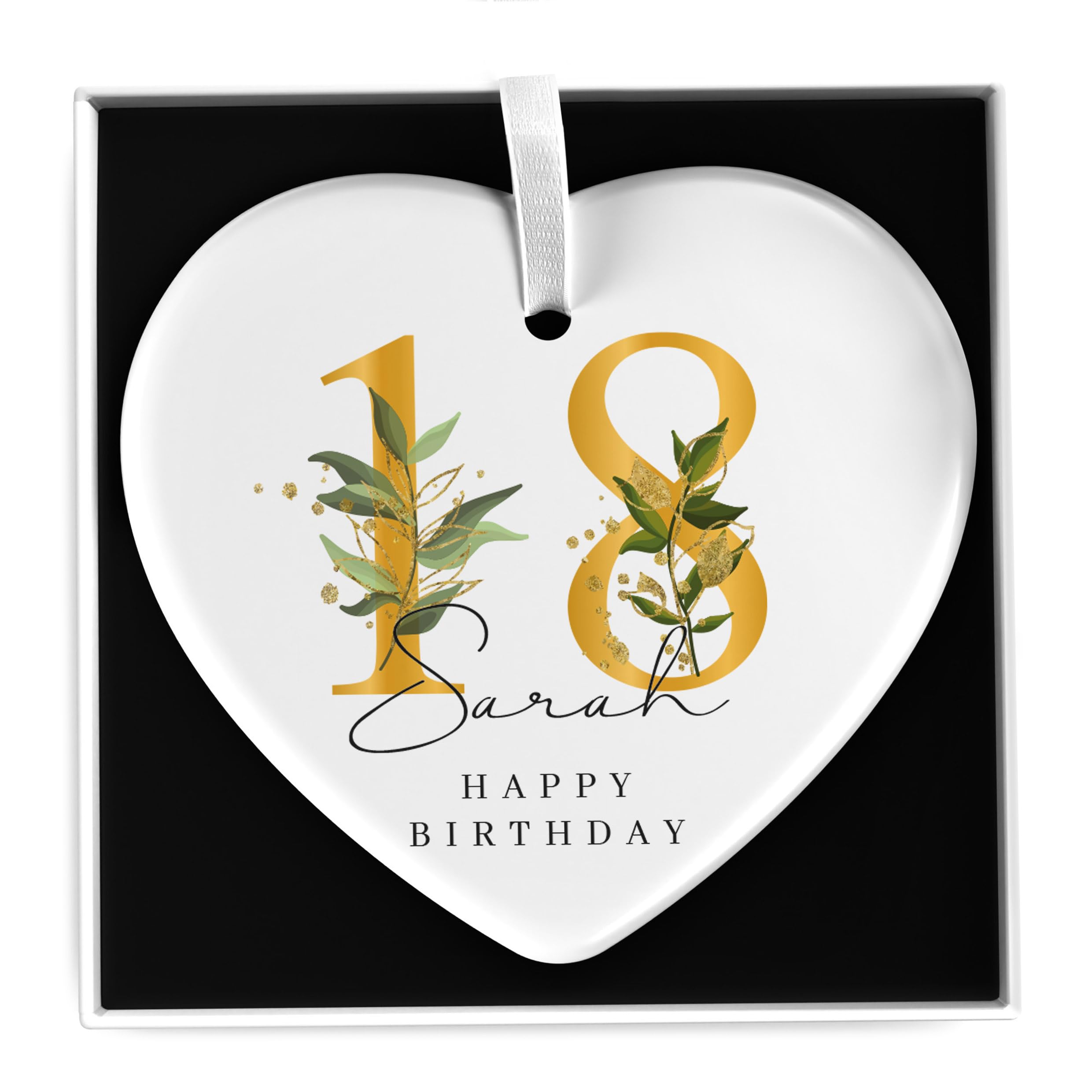 Beecreative Personalised 18th 21st Birthday Gifts For Her Daughter, 13th 16th Birthday Gifts for Girls, 40th Birthday Gifts For Women, Ceramic Heart Keepsake With Gift Box