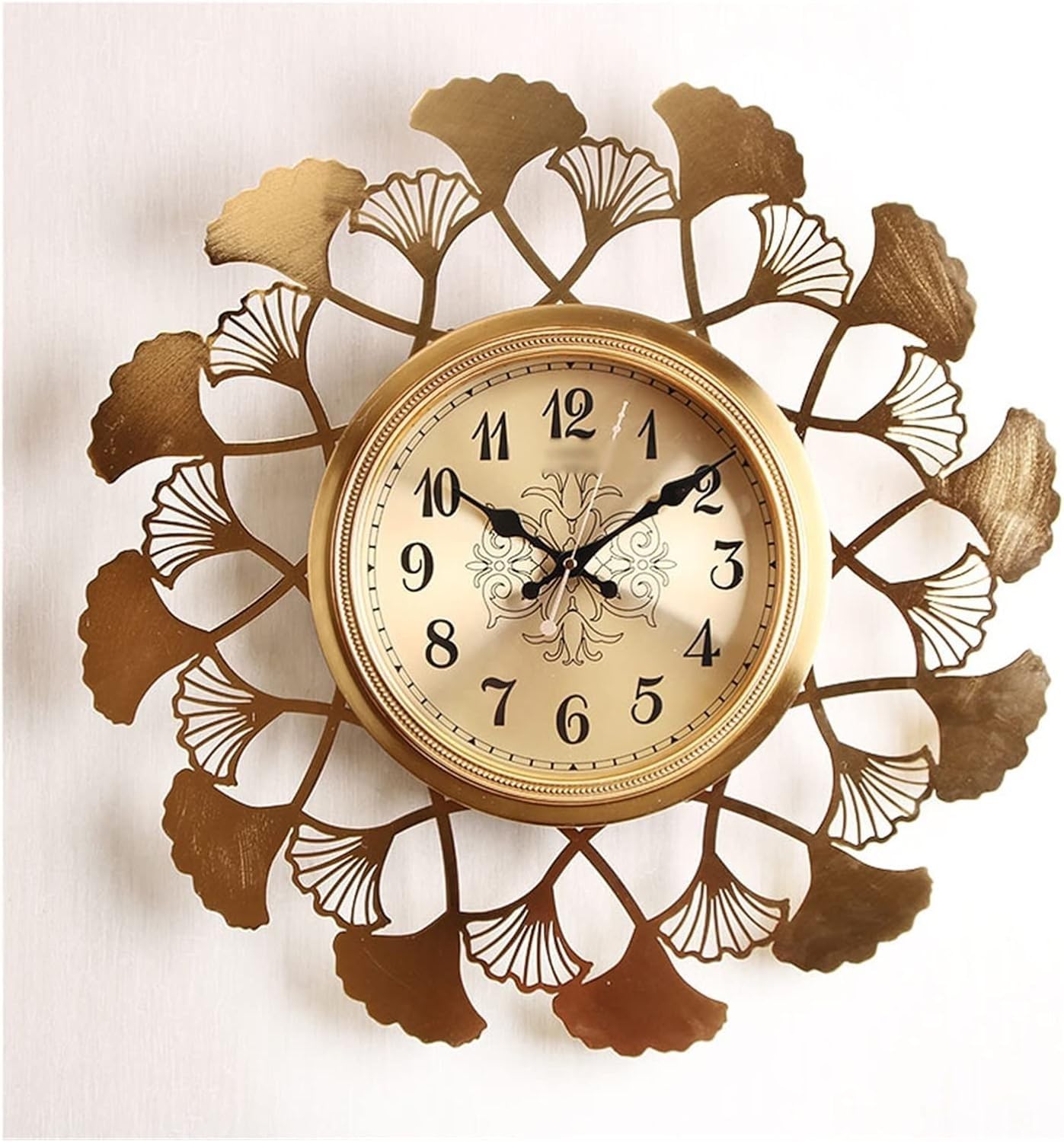 SaryEdge Wall Clock Living Room Home Creative European-Style Mute Quartz Clock Metal Art Wall Watch Wall Decor Clock,