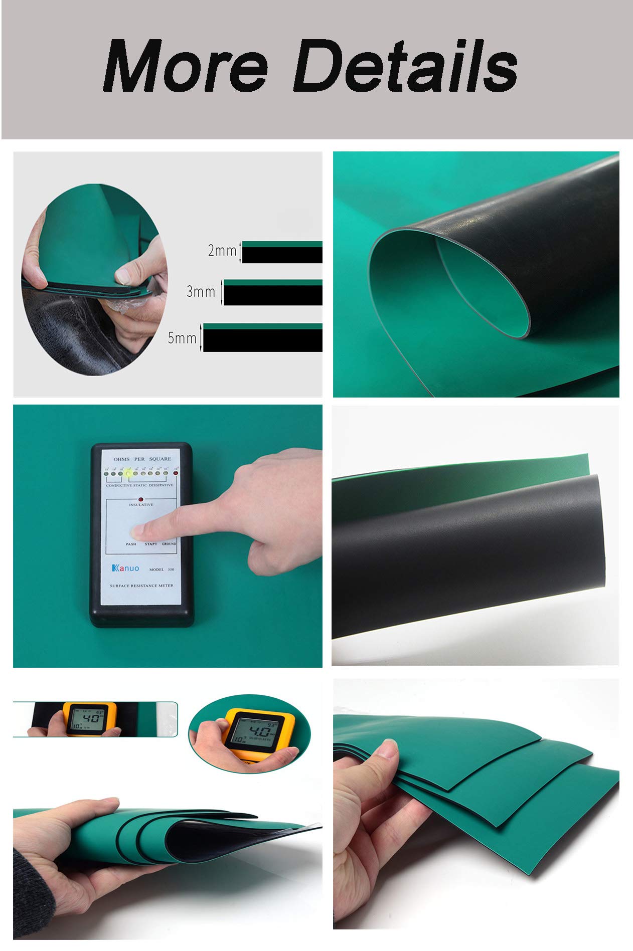Multifunctionele antistatische rubberen soldeermat antislip