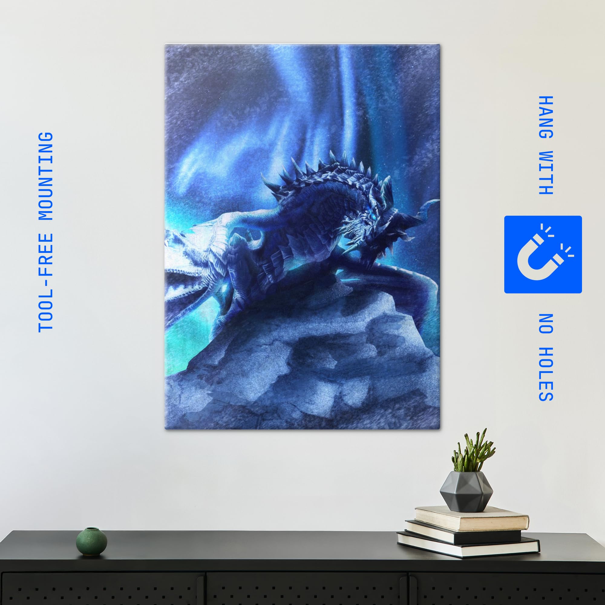 Displate Metal Poster The Elder Scrolls Paarthurnax Illustration Wandbild L | Magnetische Befestigung Wandposter. Wanddeko, Metall Wandkunst, Wanddekoration im Wohnzimmer in Schlafzimmern & Büros.