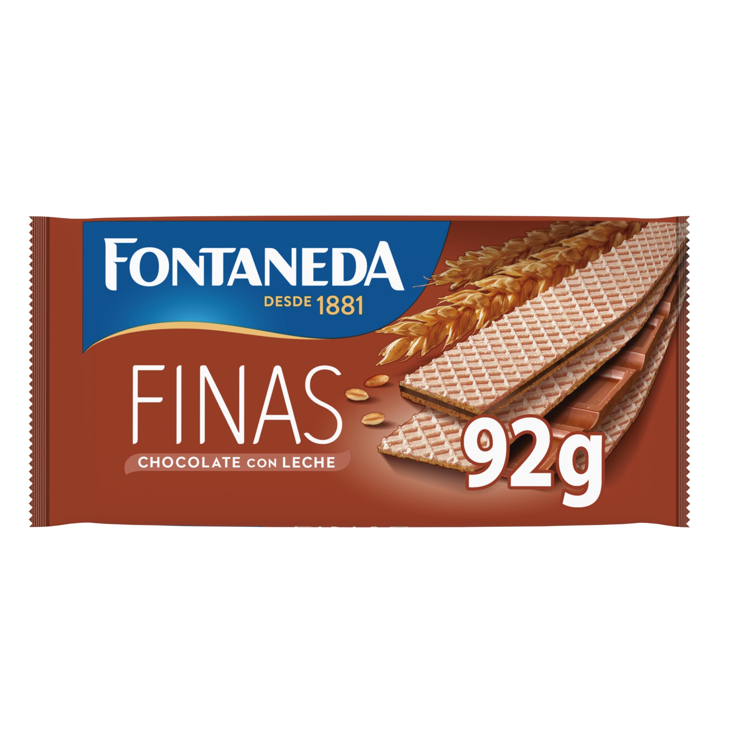 Fontaneda Finas, Barquillos Rellenos de Chocolate con Leche - 9 Barquillos, 92 g