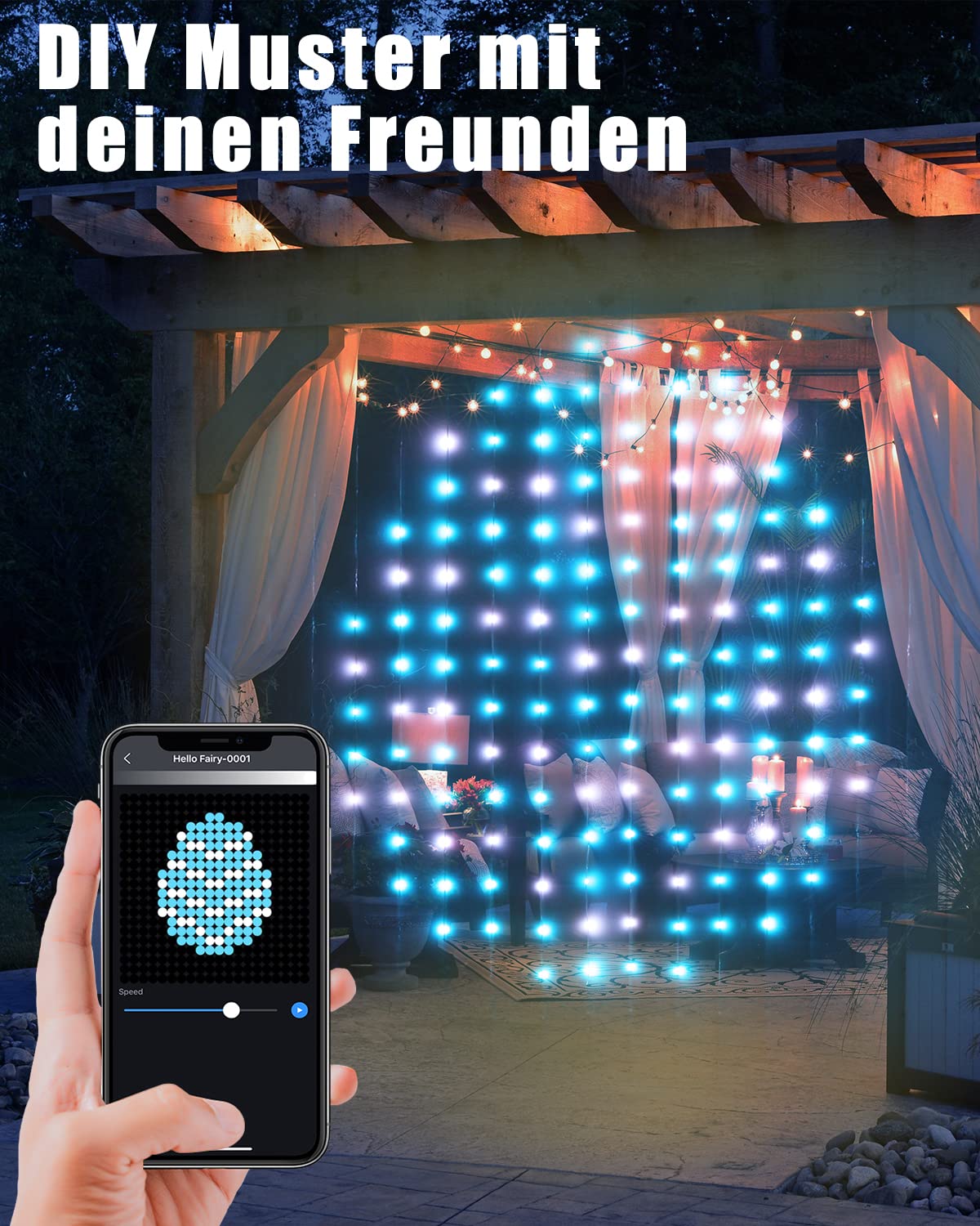 DazSpirit 3 m x 3 m 210 LED lichtgordijn, USB-gordijn