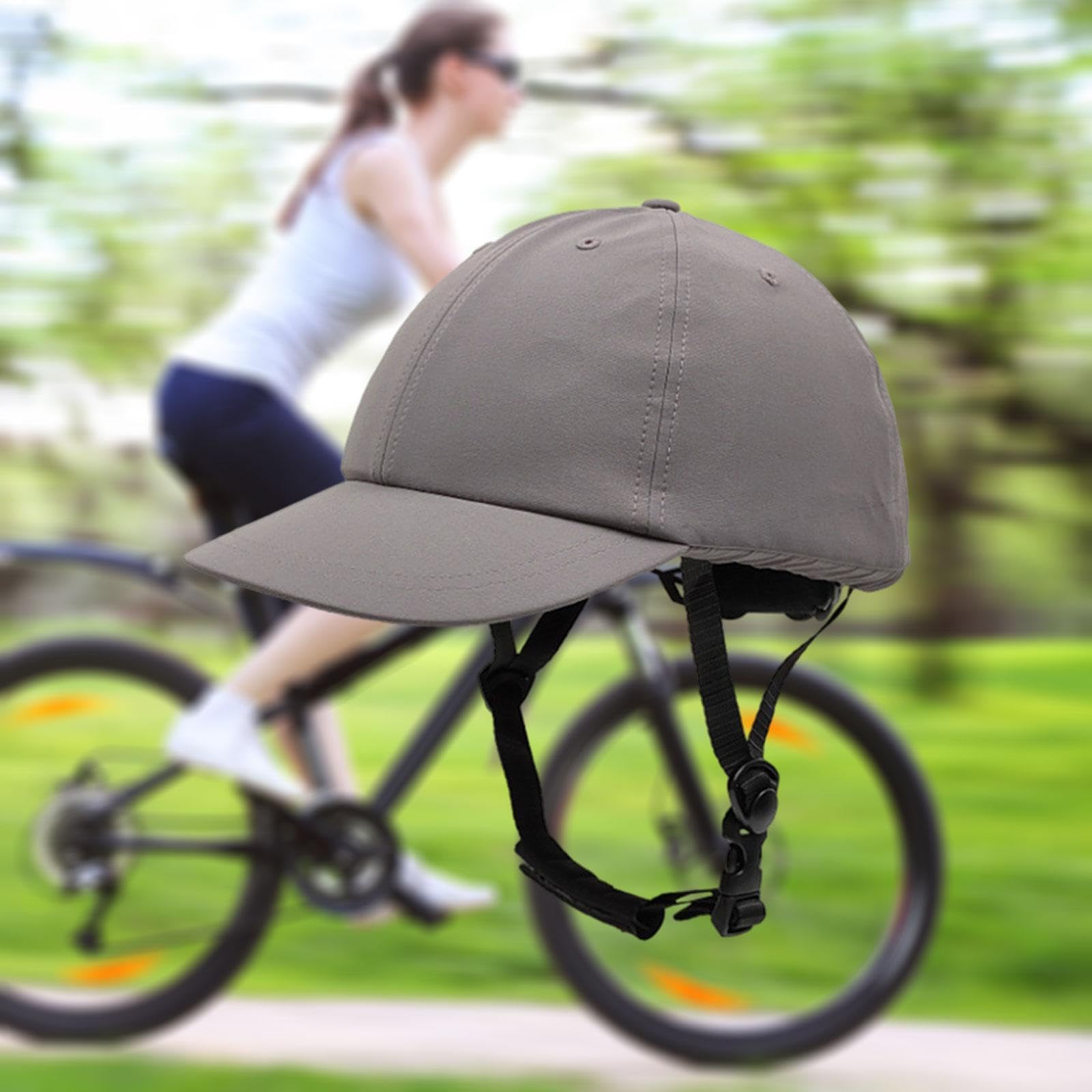 Gralara Fahrradhelm Hut Damen Fahrradhelm Hut Stoßabsorption Fahrrad Baseballkappe Leichte Fahrrad Mütze Verstellbare Schutzkappe PC Material für Radfahre, Grau, L