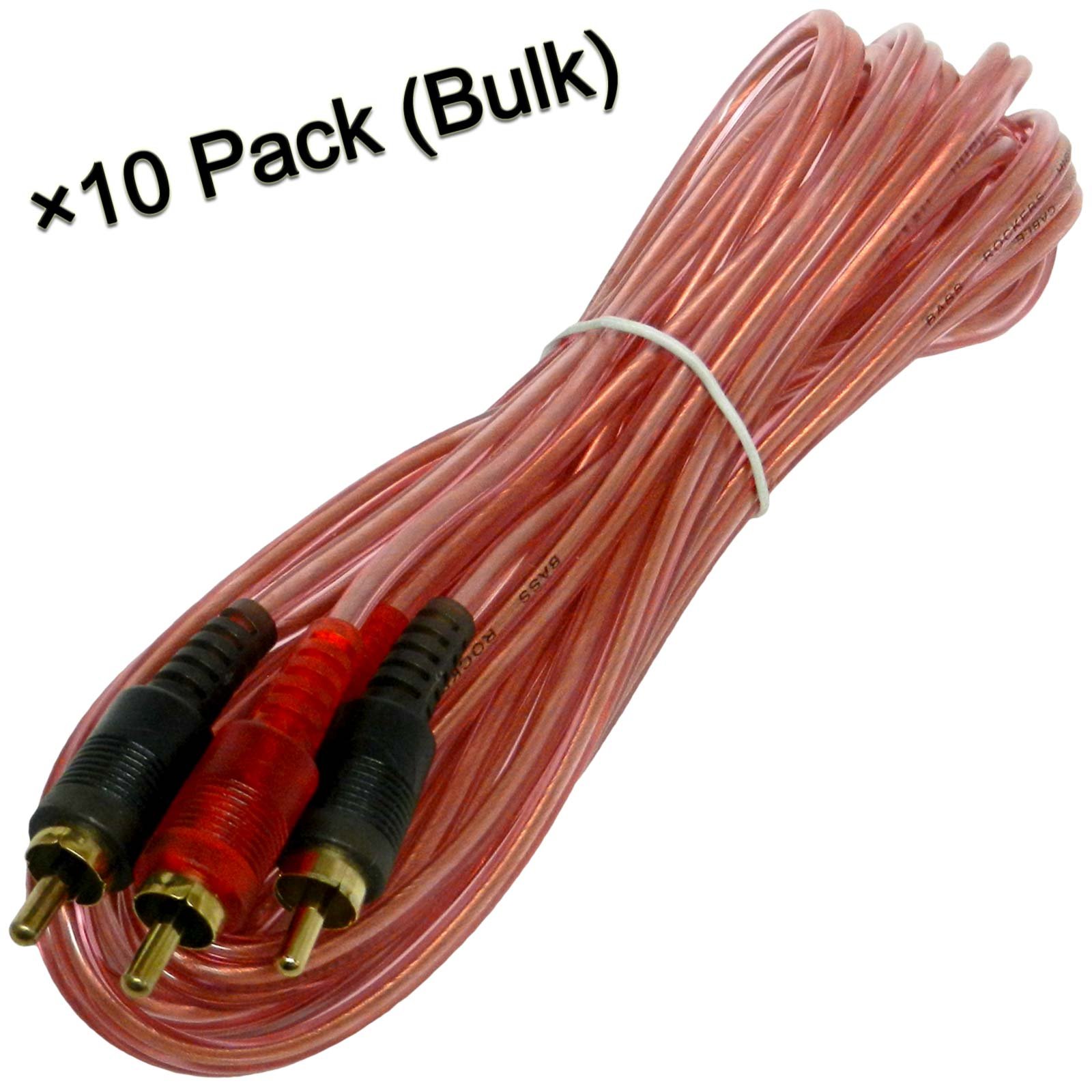 Bass Rockers Interkonekt 3,7 m RCA kable audio (opakowanie zbiorcze 10 sztuk) - BRC12 (12 stóp)