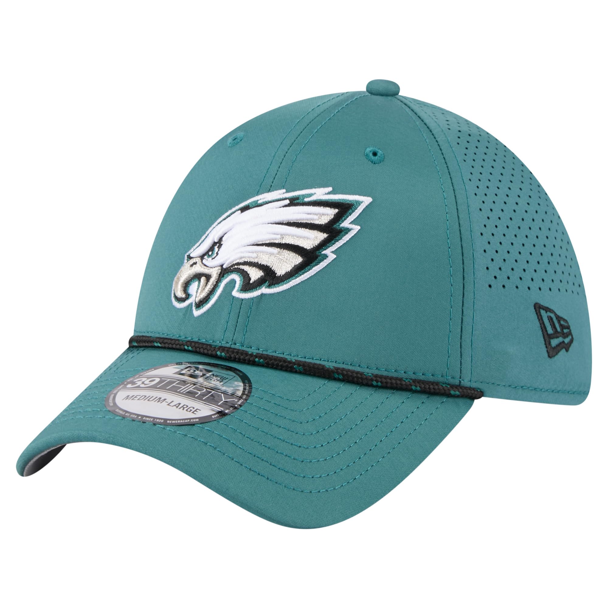 New Era Men's NFL Perforated 39THIRTY Flex Hat, Philadelphia Eagles, Midnight Green, M-L — image 1