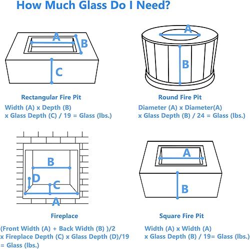 Miniatura 7 de vchin Vidrio de fuego azul cobalto para fogata de propano, chimenea y decoración al aire libre. Rocas de vidrio para hogueras de 20 libras. Cuentas