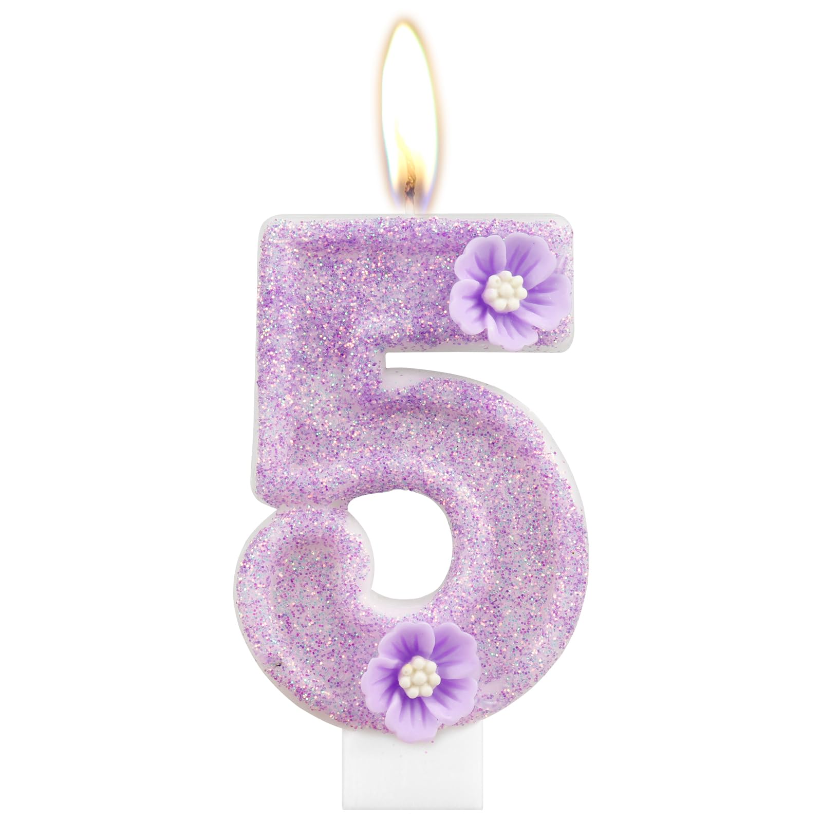 candle✣candle Amazon.com: Birthday Number 5 Candles, Purple Flower 5th Birthday