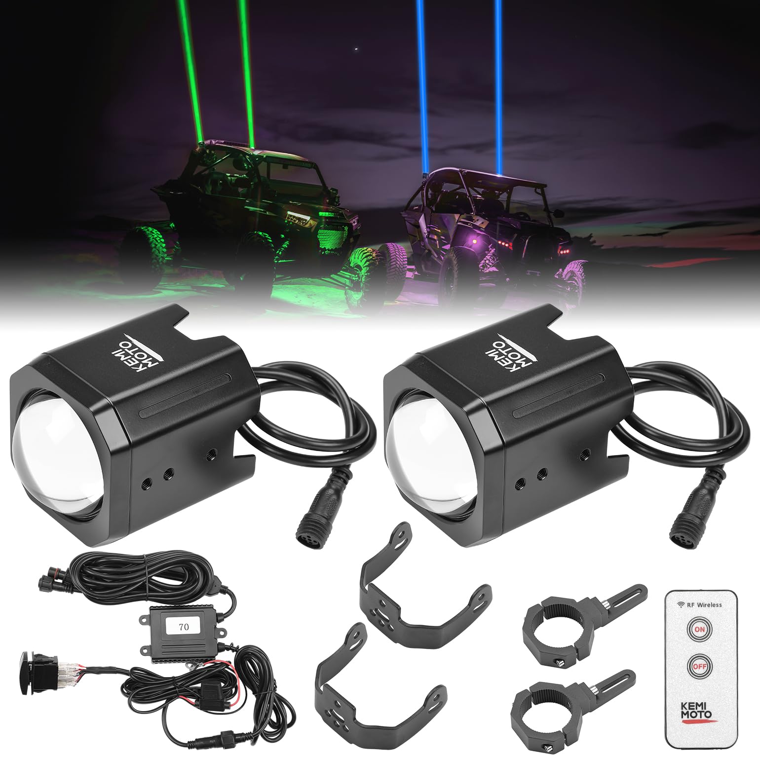 Amazon.com: KEMIMOTO 70mm Whipless LED Whip Lights Larger Brighter