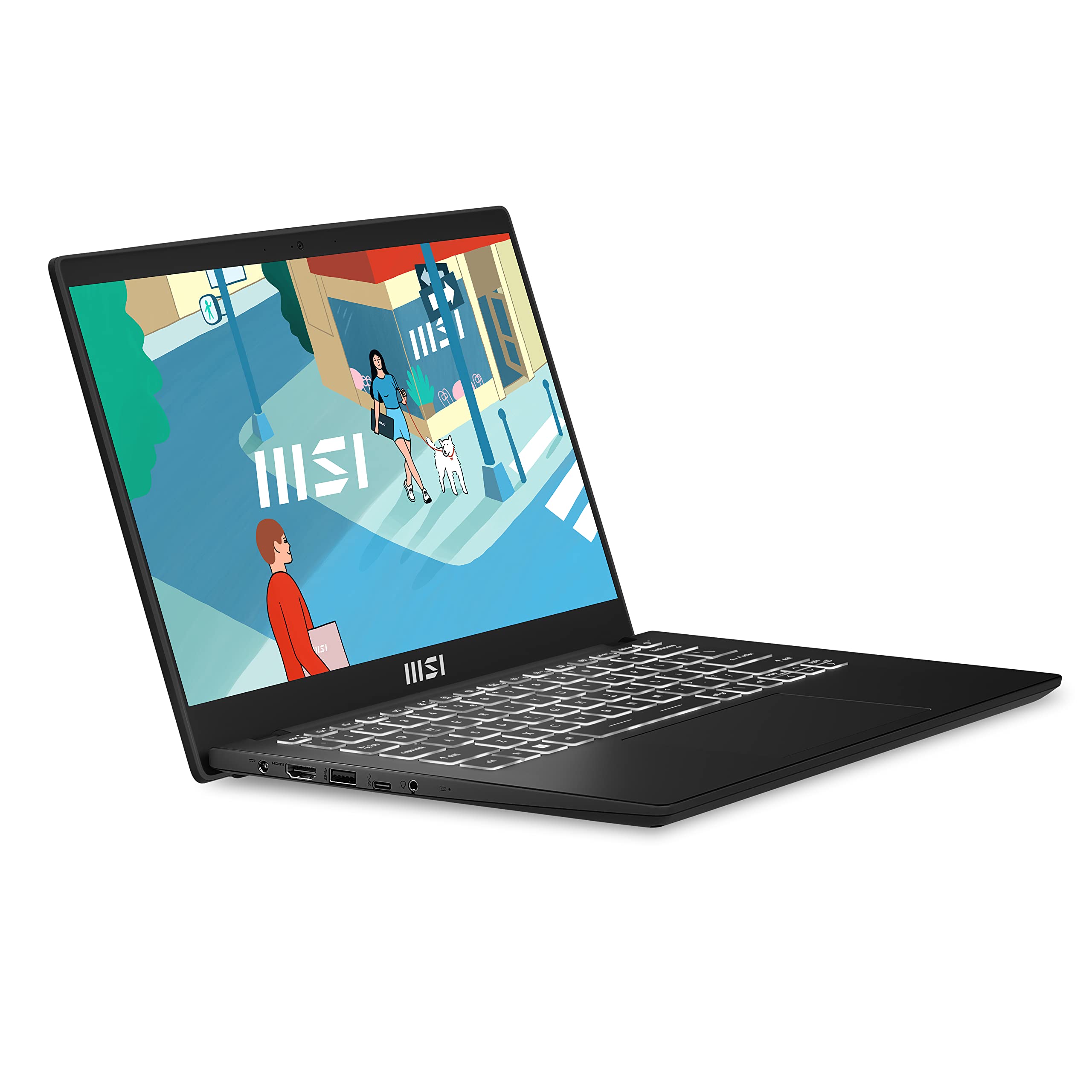 MSI Modern 14 C13M-613IT, Ordinateur Portable 14" FHD 60Hz, Intel i7-1355U, Intel Iris XE, RAM 16 Go DDR4 3200 MHz, 512 Go SSD PCIe3, WiFi 6, Win 11 Home, Disposition et Garantie ITA, Noir