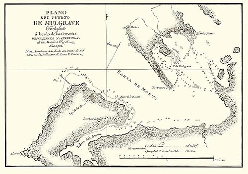 Posterazzi PDXAKPU0001LARGE Puerto de Mulgrave Alaska y Tello 1802 - Póster (36 x 24 pulgadas), multicolor