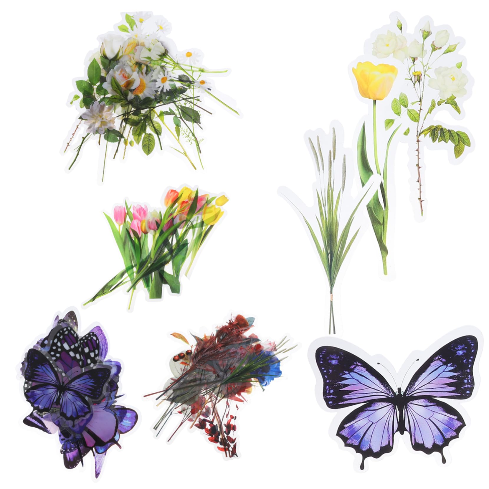 SHINEOFI 3 Pezzi 4 Adesivi Per Manuali Adesivi Retrò Per Piante E Fiori Impermeabili Per Animali Domestici Carini Per Album Estetici Per Fiori