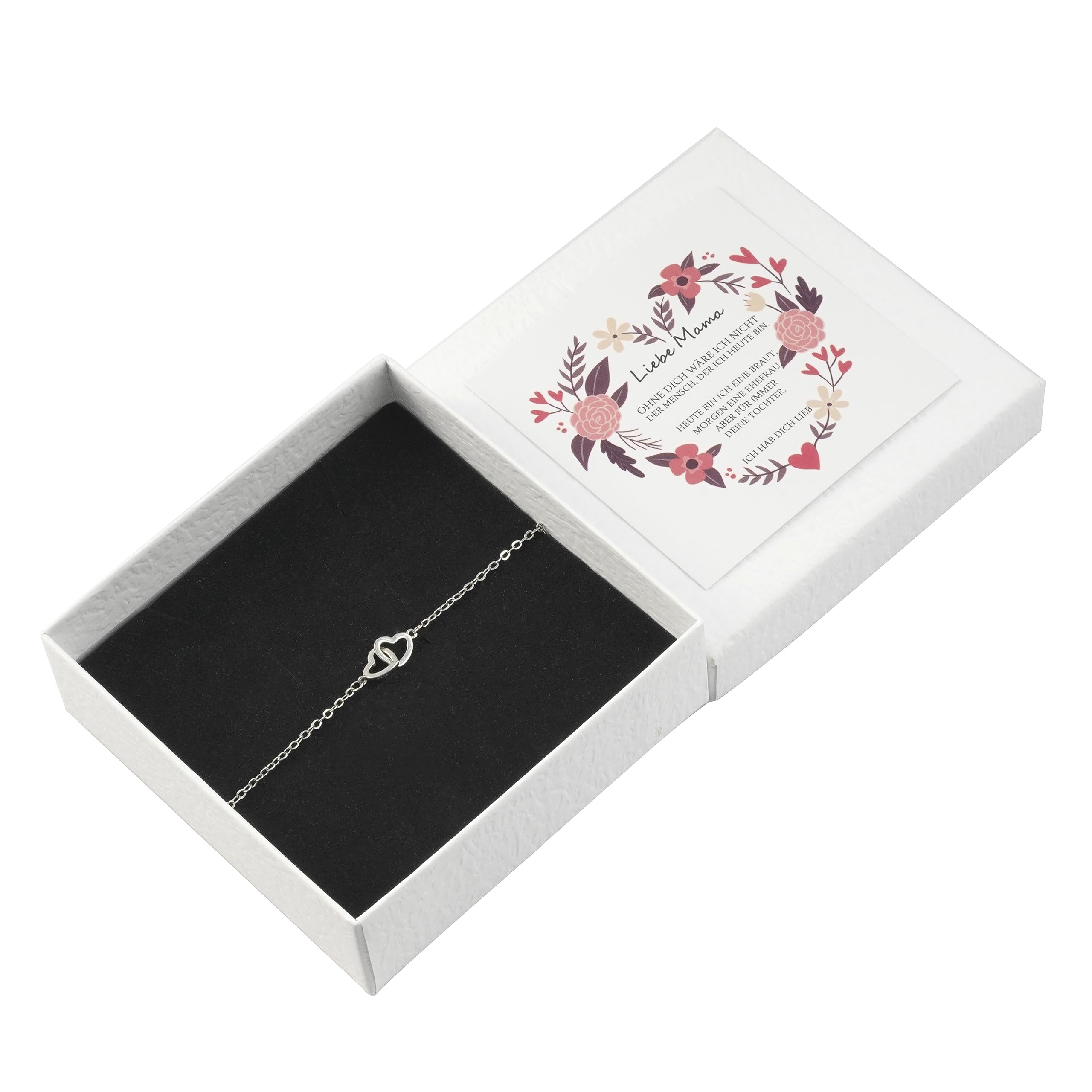 Brautmutter Armband, Brautmutter Geschenk mit Herz Armband und Karte - Heute Bin Ich Eine Braut, Morgen Eine Ehefrau, Aber für Immer Deine Tochter - Hochzeit Geschenkidee Braumutter