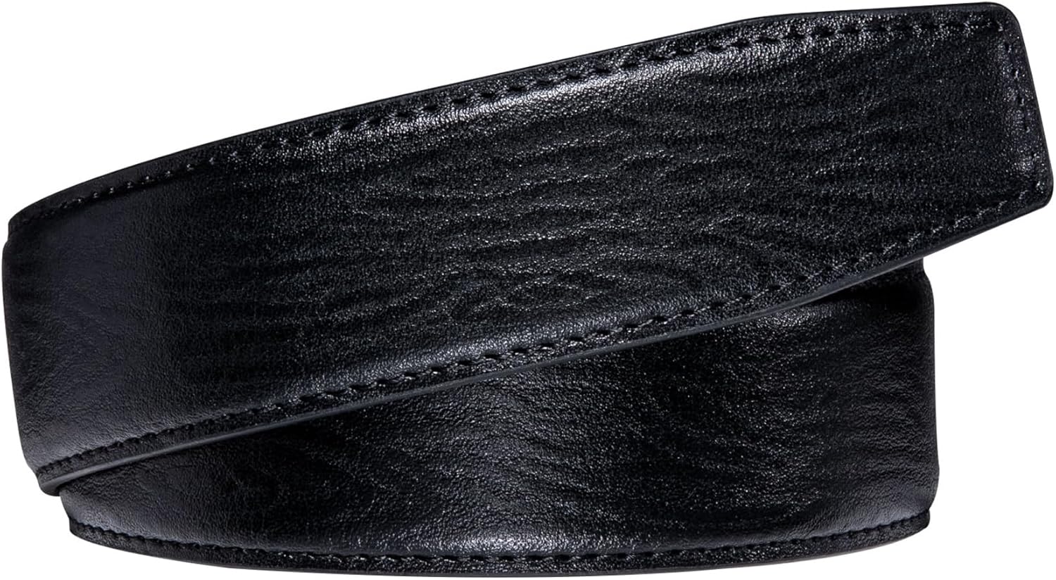 Barry.Wang Ratchet Belt Buckle Strap Replacement 1 3/8”,Leather Belt Straps for 40MM Slide Click Buckle,Trim to Fit - Image 3