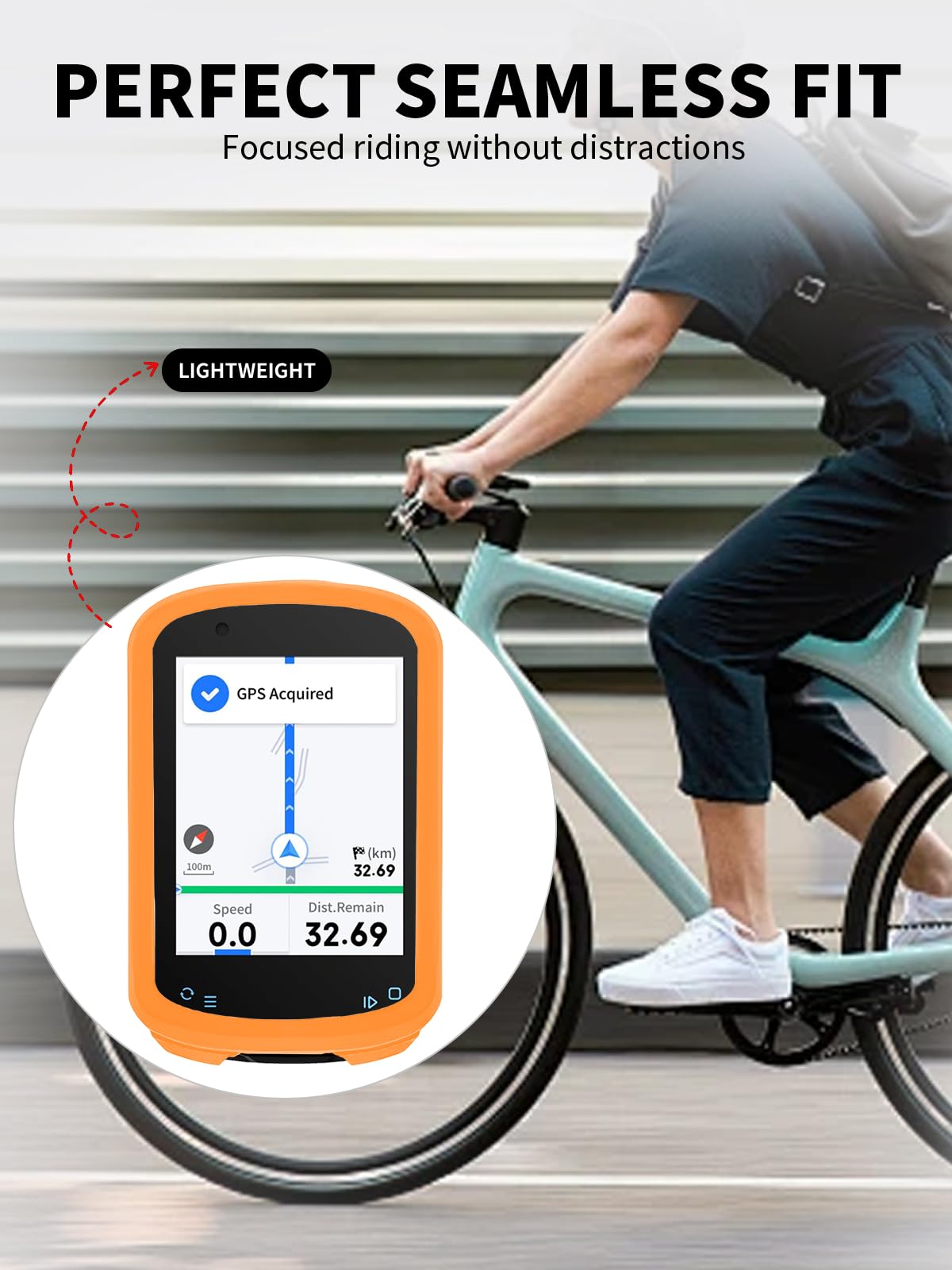 Cover Geoid CC600 GPS per computer da bicicletta, custodia in silicone con protezione morbida per lo schermo, antiurto, delicata sulla pelle e impermeabile