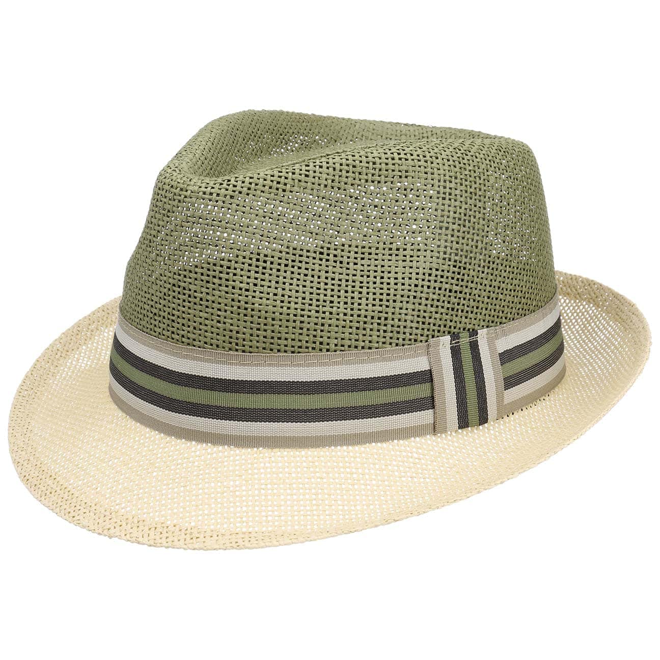 LIPODO Sombrero de Paja Twotone Trilby Mujer/Hombre - Playa Sol con Banda Grosgrain Primavera/Verano