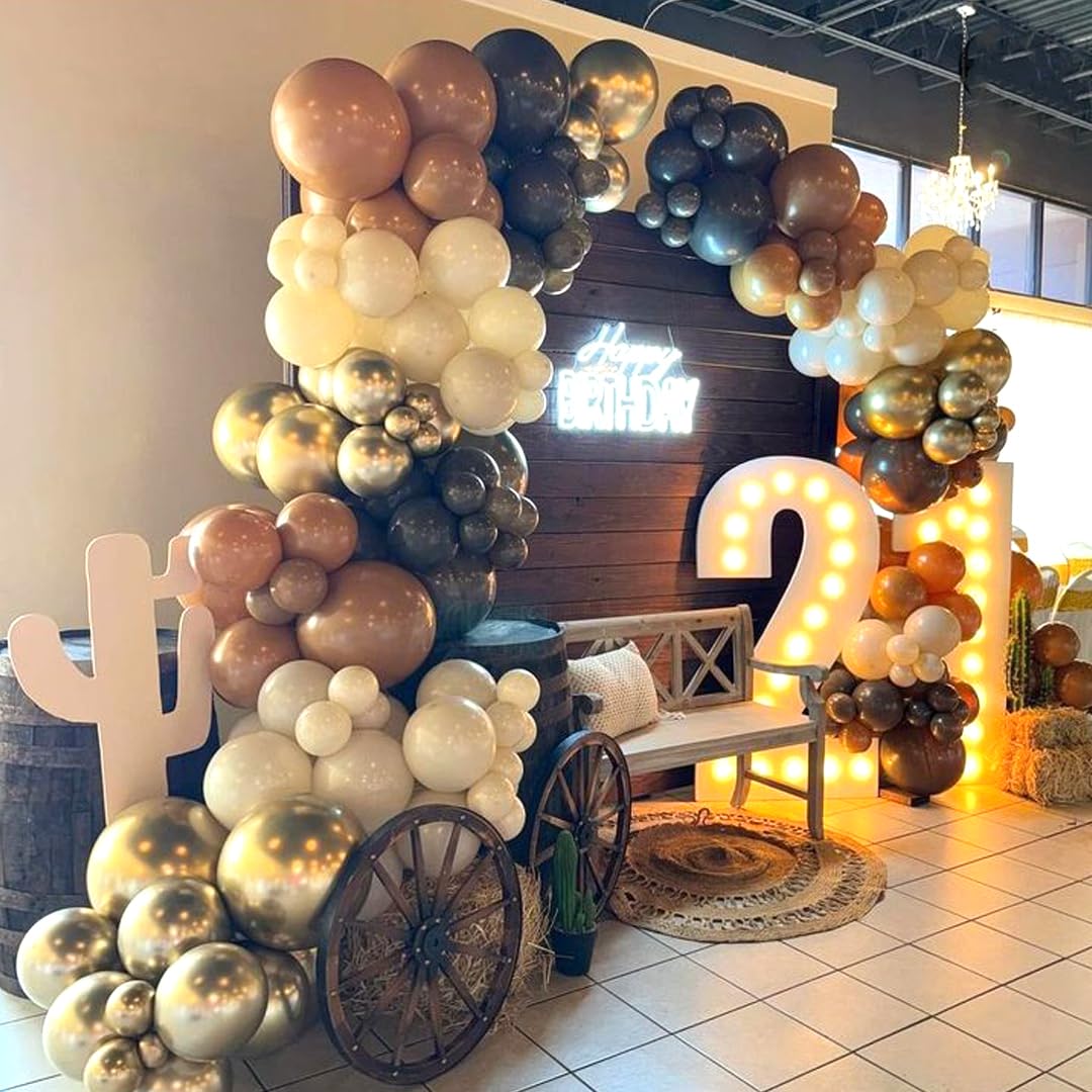 Braune und goldene Luftballons, 30,5 cm, Retro, Braun, Metallic, Goldballon, Kakao, Kaffee, Bräune, Nude, Luftballons für neutrale Bären, Babyparty, Geburtstag, Erntedankfest, Party-Dekorationen
