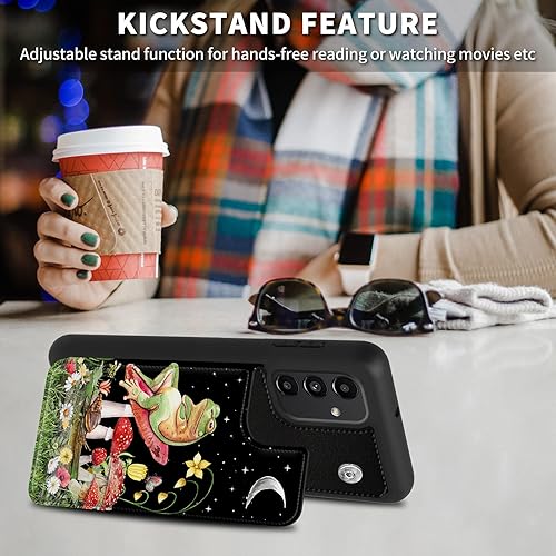 Miniatura 4 de EDGFRTOIO Funda para Samsung Galaxy A13 5G con tarjetero y protector de pantalla, funda de piel con tapa para tarjetas incorporadas, función atril,
