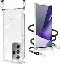 Galaxy Note 20 Ultra 5G Case Shoulder Clear Galaxy Note 20 Ultra 5G SC-53A Smartphone Case SCG06 Galaxy Note 20 Ultra 5G Cover with Strap TPU Shoulder Cross Rope Case Thin Lightweight Adjustable Length Detachable Drop Prevention Anti-lost [Transparent]