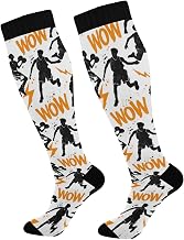 Pattern Of Basketball Compression Socks Wide Calf Knee High Socks for Women Men Support Socks for Nurses