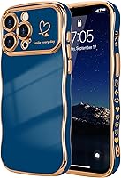 Vista 66 de LCHULLE Funda para iPhone Air para mujeres y niñas, lindo marco ondulado con forma rizada con patrón de corazón de amor, cubierta de protección