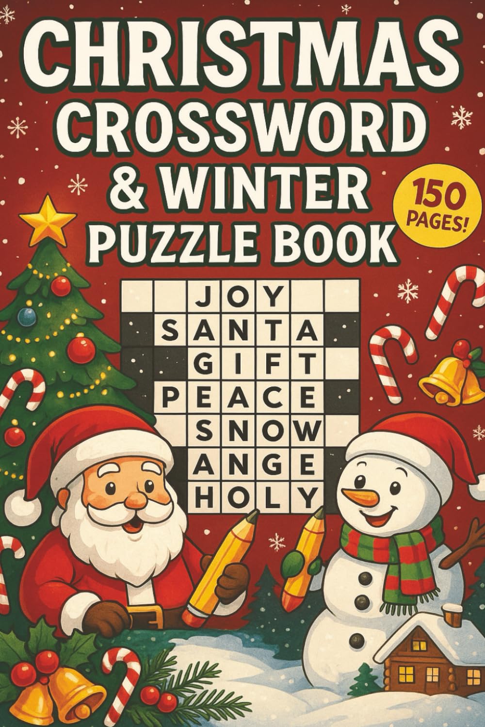 CHRISTMAS CROSSWORD AND WINTER PUZZLES BOOK: Christmas Crossword Puzzle | Crossword Puzzle with Easy to Read for Adult and Seniors| Winter Crossword Games. 150 pages| 6x9 size