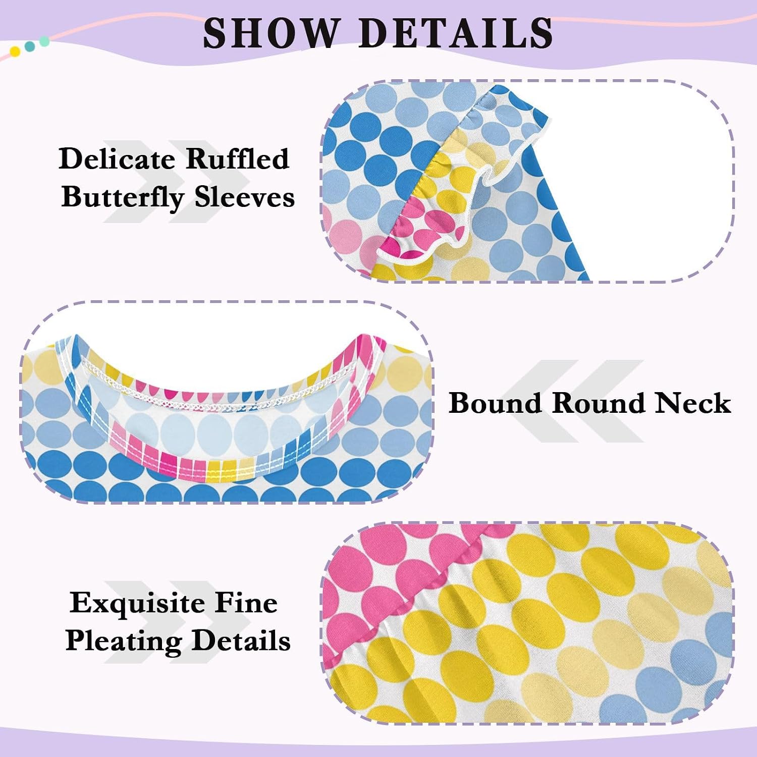 visesunny Toddler Clothes for Girls Gradient Colorful Polka Dot Long Sleeve Fall Shirts Cotton Top with Ruffle Collar