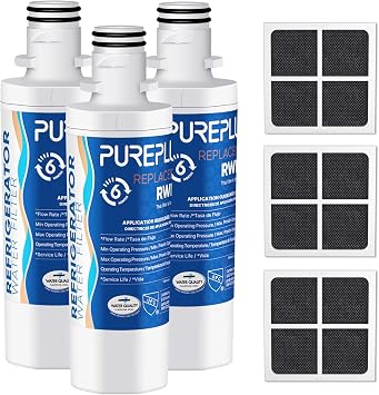 PUREPLUS ADQ747935 NSF 53&42 Certified Replacement for LT1000P LT1000 Kenmore Elite 9980 LT1000PC, MDJ64844601 ADQ74793501, LMXS28626S, LFXS26973S, LT120F Refrigerator Water and Air Filter, 3Pack