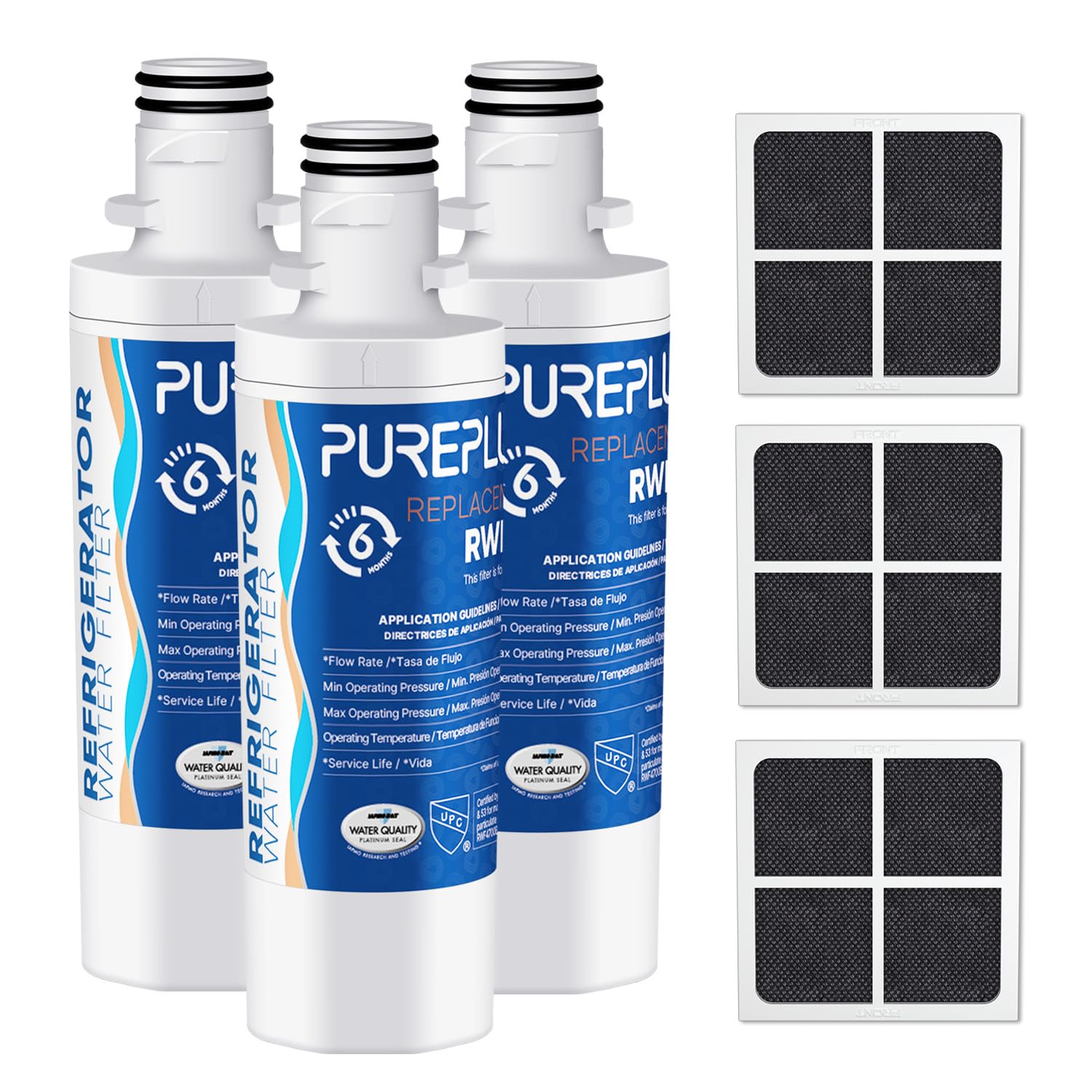 Photo 1 of PUREPLUS ADQ747935 NSF 53&42 Certified Replacement for LT1000P LT1000 Kenmore Elite 9980 LT1000PC, MDJ64844601 ADQ74793501, LMXS28626S, LFXS26973S, LT120F Refrigerator Water and Air Filter, 3Pack