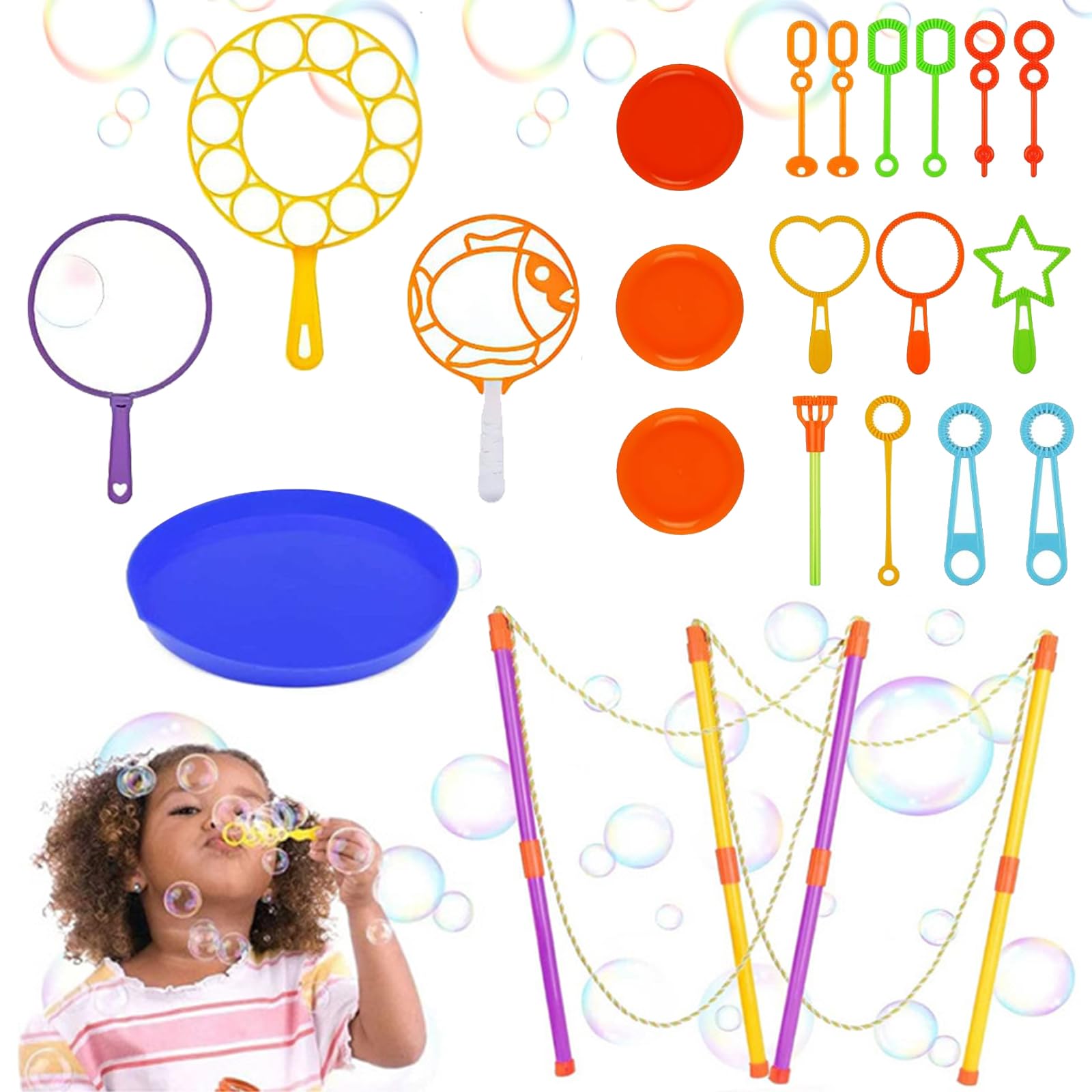 Seifenblasenstäbe Seifenblasen Set für Kinder 22 Stück Seifenblasen Blase Große Zauberstab Einstellen Seifenblasen für Indoor Outdoor Kindergeburtstag Partys Hochzeit