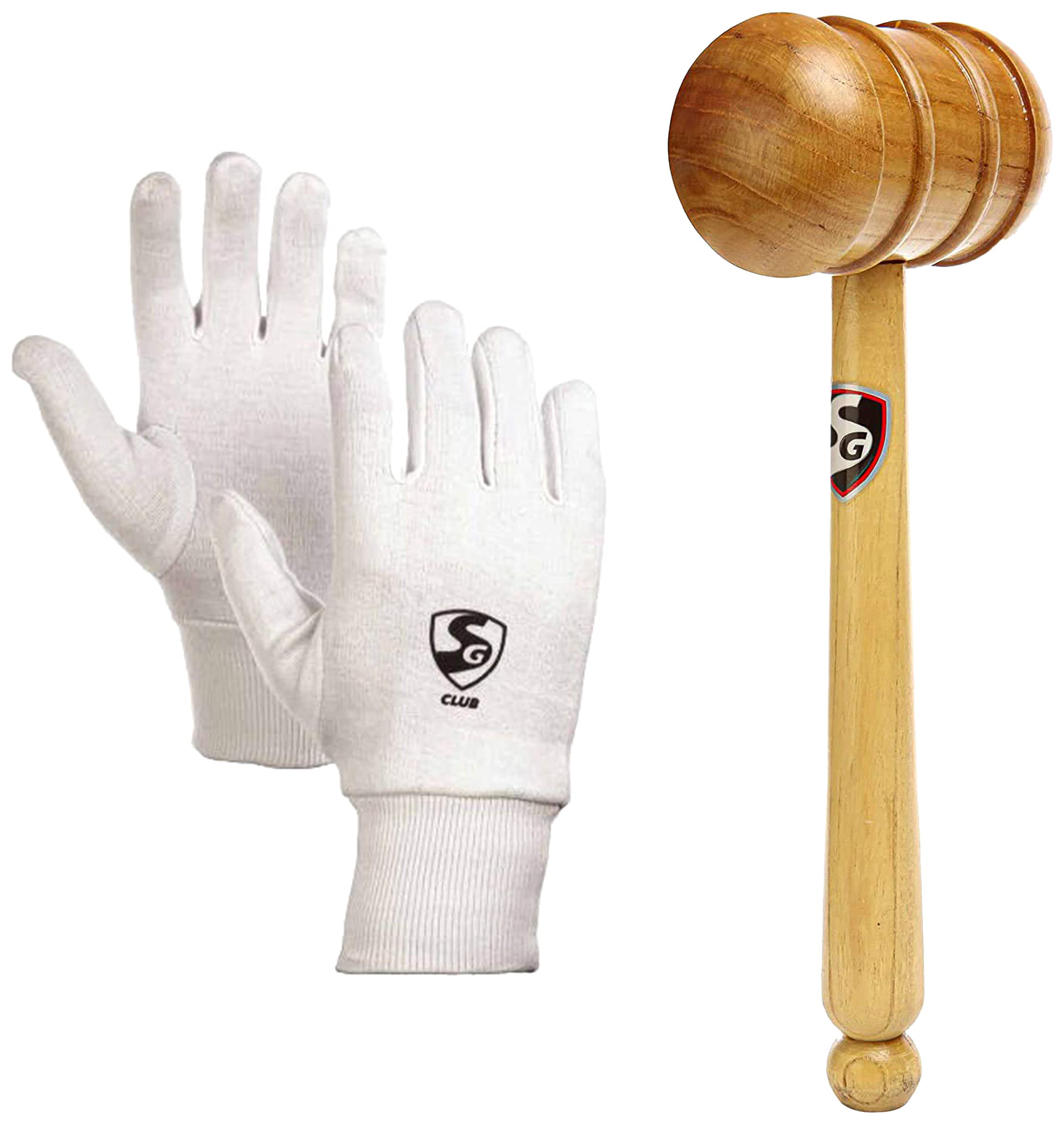 SG Wooden Mallet & SG Club Cricket Inner Cotton Gloves, Youth (Assorted) (B0BRGBFMM3) Amazon Price History, Amazon Price Tracker
