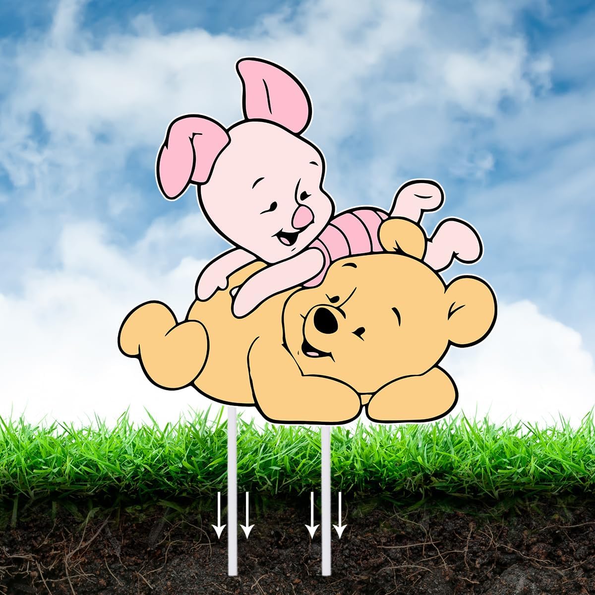 Yard Signs 5 PCS for Outdoor Ground Lawn Decoration Party Supplies Baby Shower Party Decoration Classical Yard Signs with Stakes