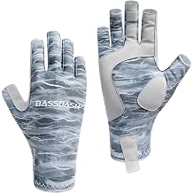 BASSDASH ALTIMATE UPF 50+ Sun Protection Fingerless Fishing Gloves Men
