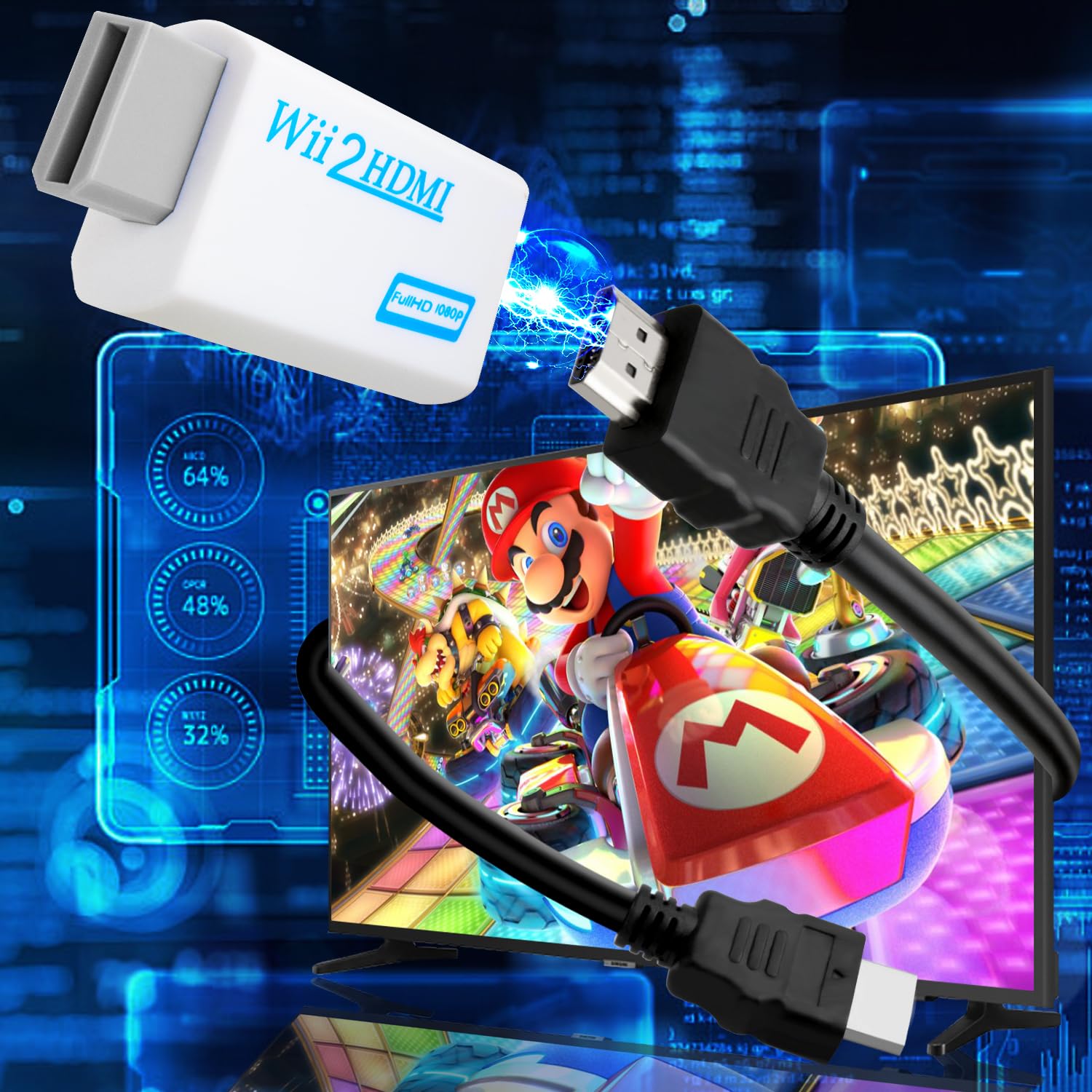 Amazon.com: LongLongJin wii to hdmi Adapter 1080P with Audio Jack