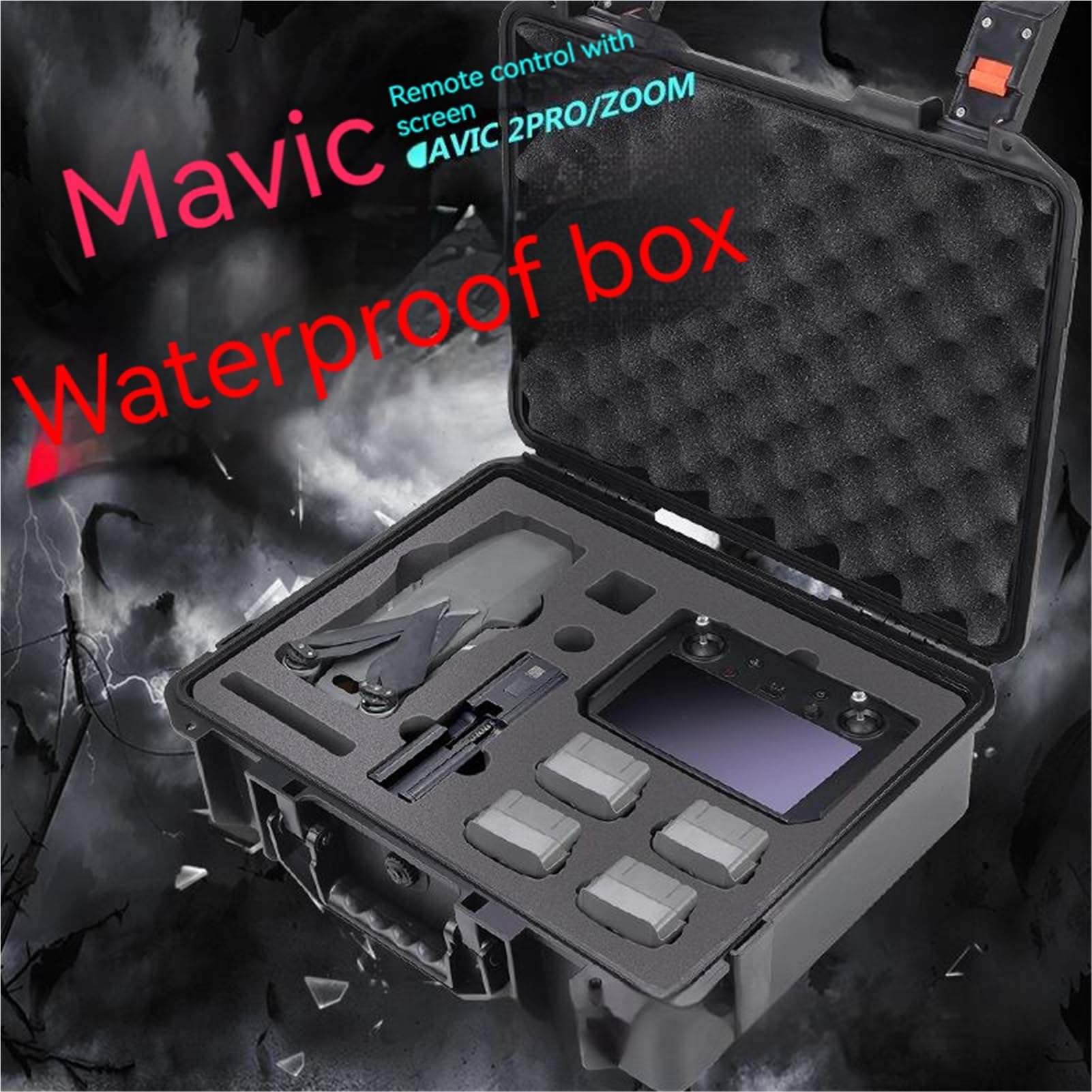 Drone, Custodia impermeabile compatibile con DJI Mavic 2, compatibile con telecomando DJI Mavic 2 Pro/Mavic 2 Zoom con scatola portaoggetti for accessori dello schermo.