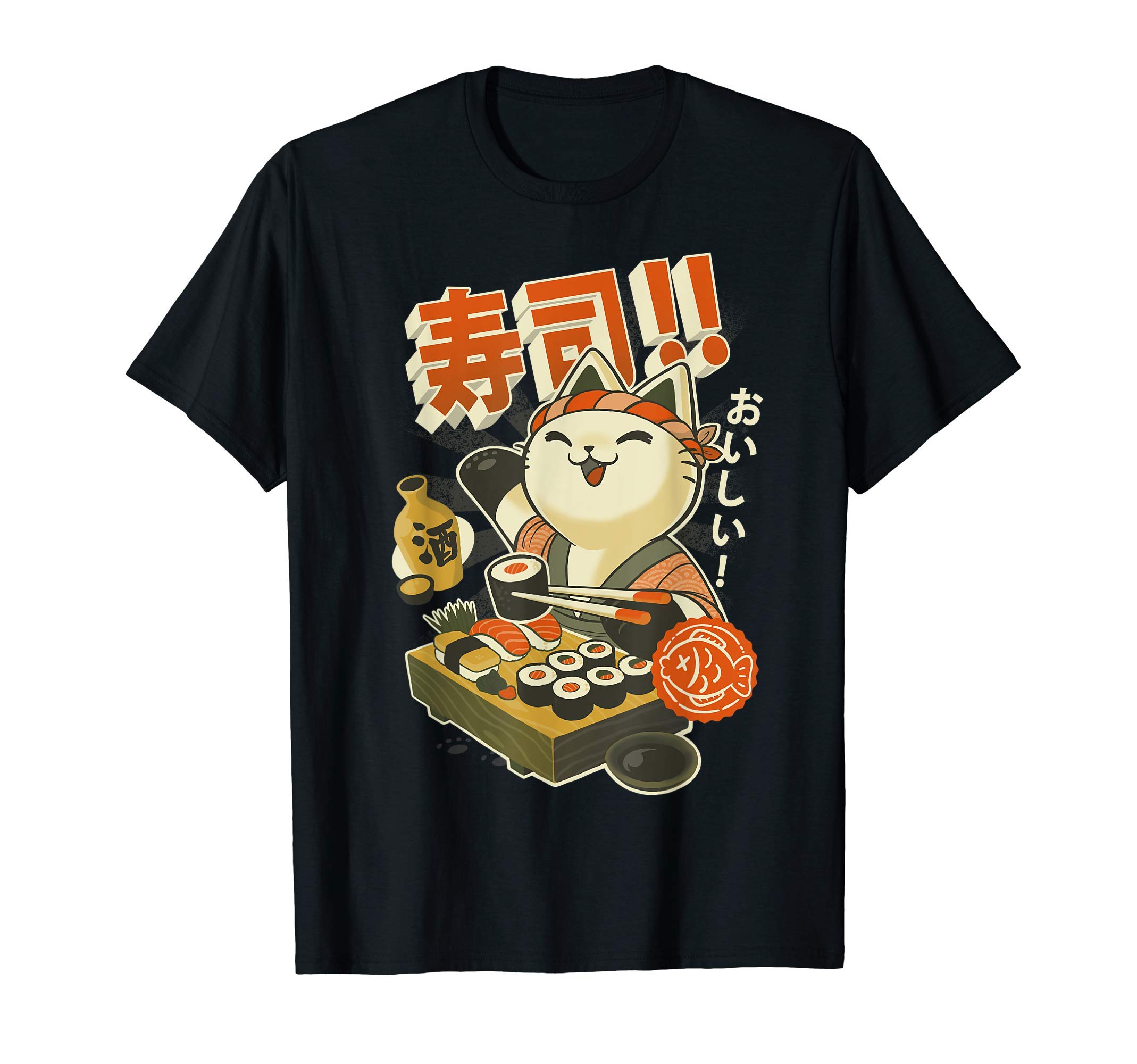 Funny Sushi Cat Chef T-ShirtOEKO-TEX STANDARD 100