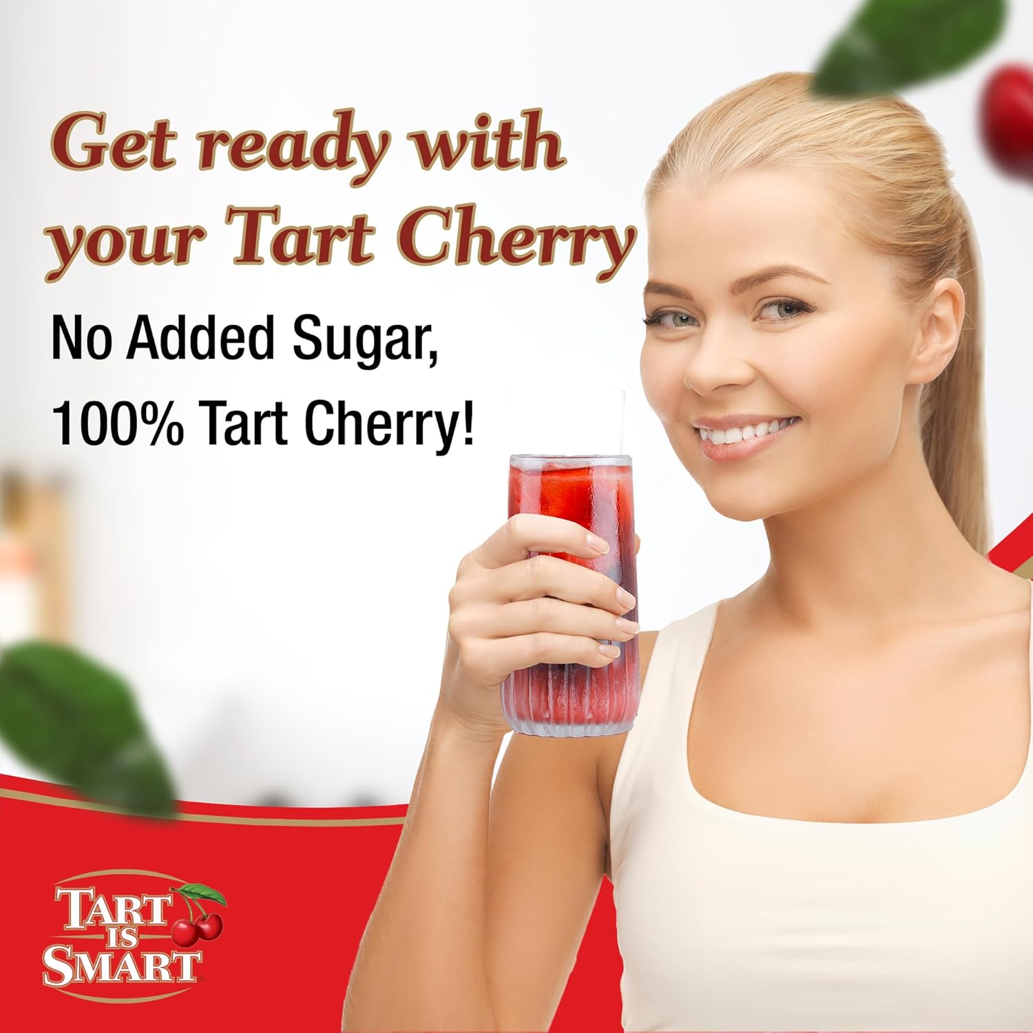 Tart is Smart Montmorency Tart Cherry Juice Concentrate, Cherry Juice Bottle Beverage, Rich in Antioxidants, Ideal for Muscle Recovery and Sleep Support, No-Added Sugar - 32 Ounce Bottle (Pack of 1)