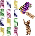 Cat Toys for Indoor Cats, 30 Pack Interactive Cat Spring Toys, Durable Colorful Plastic Spiral Springs for Kitten Hunt, Swat and Bite, Bulk Cat Toys